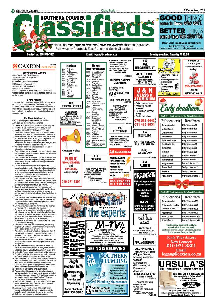 Southern Courier 7 December 2021 page 10
