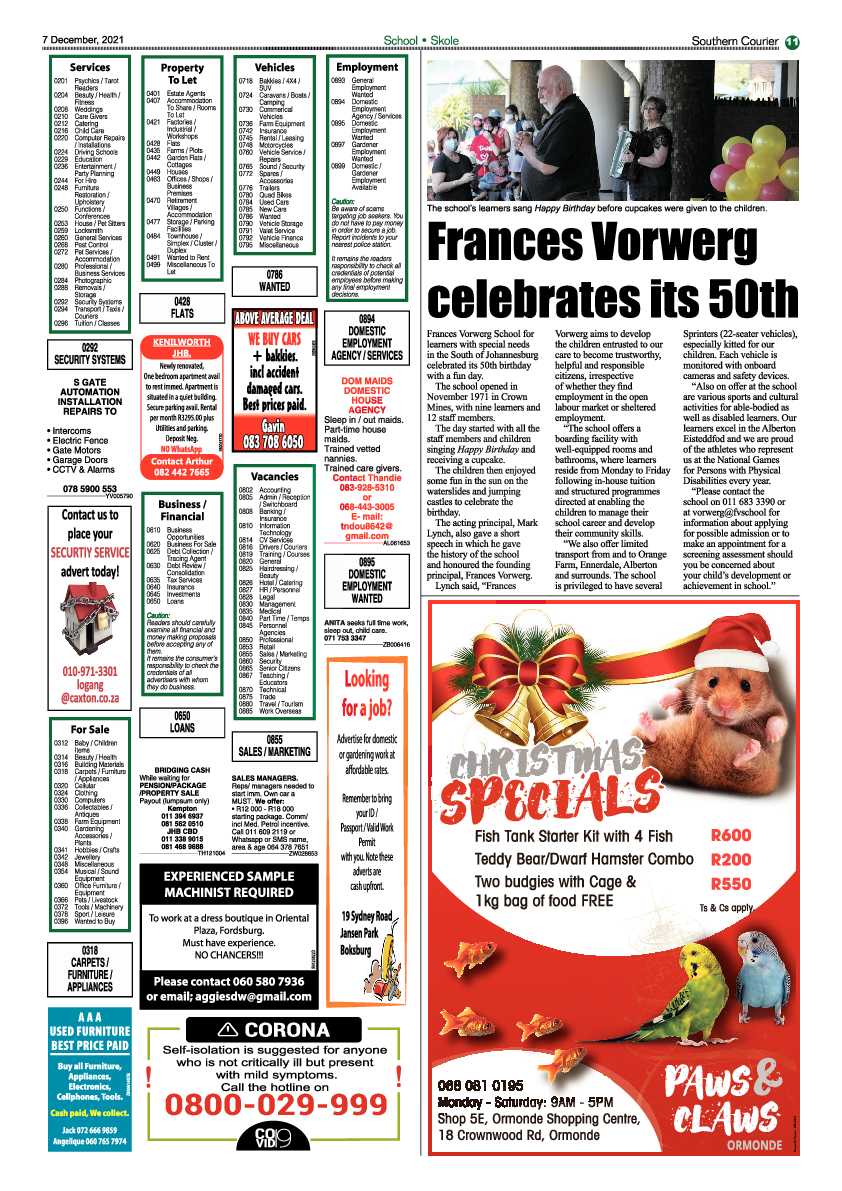 Southern Courier 7 December 2021 page 11