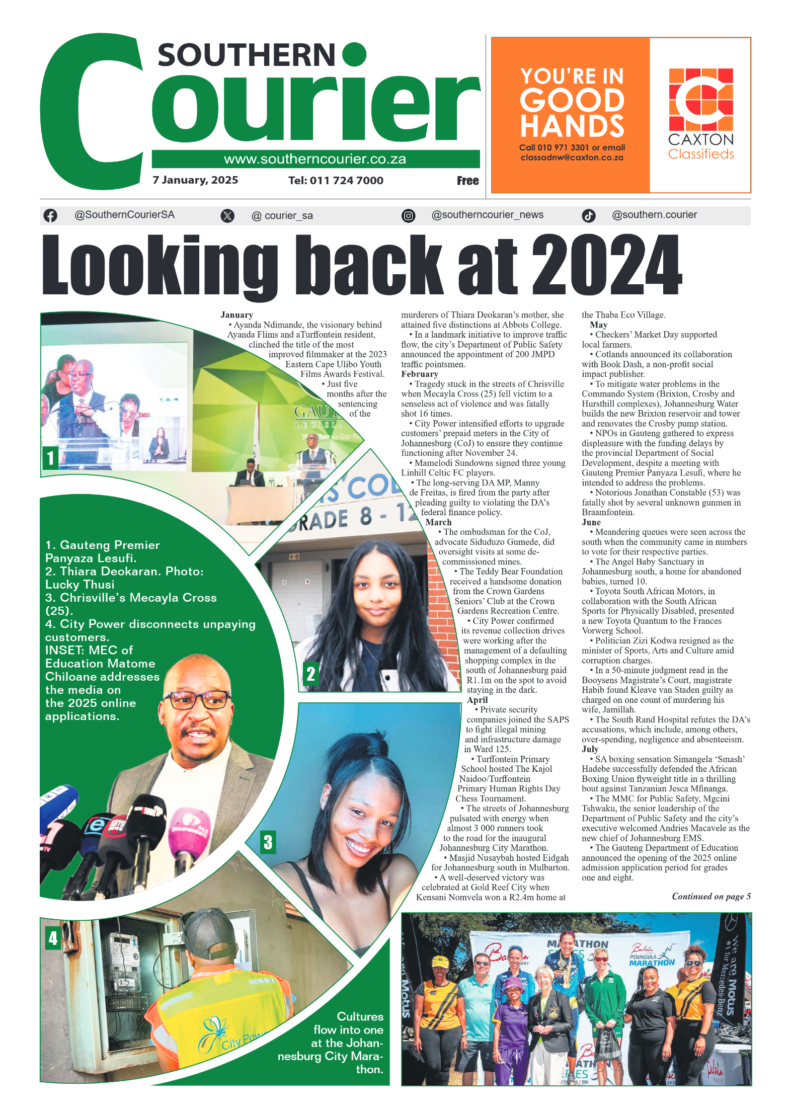 Southern Courier 7 January 2025 page 1