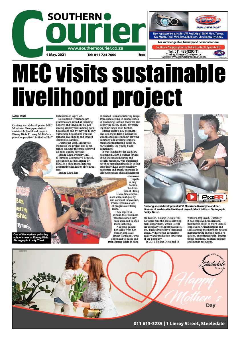 Southern Courier 7 May 2021 page 1