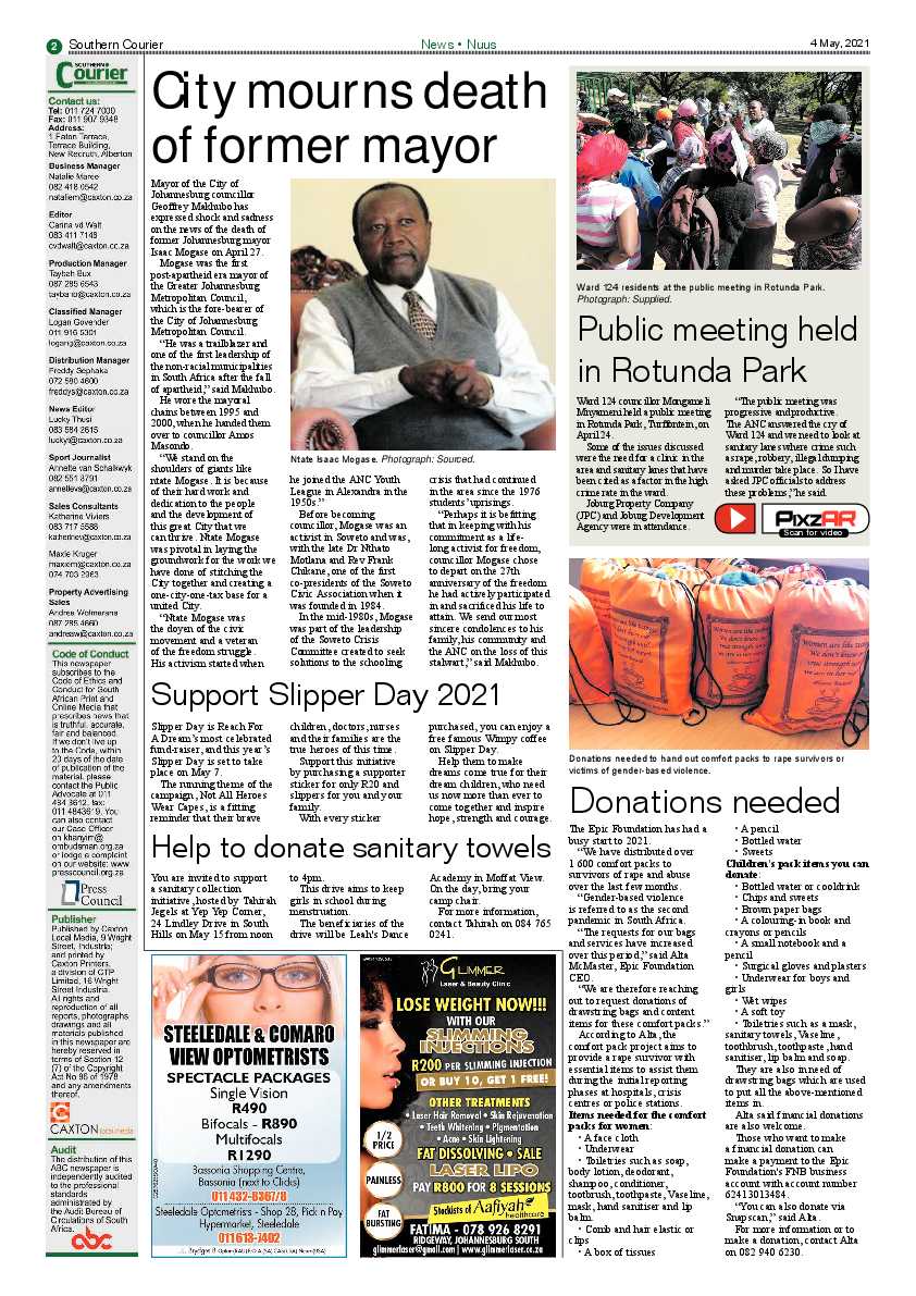 Southern Courier 7 May 2021 page 2