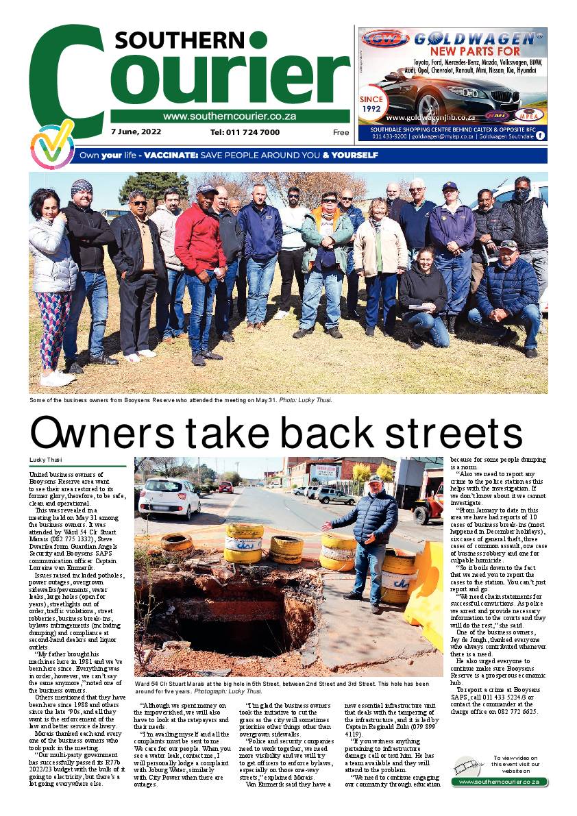Southern Courier 7 June2022 page 1