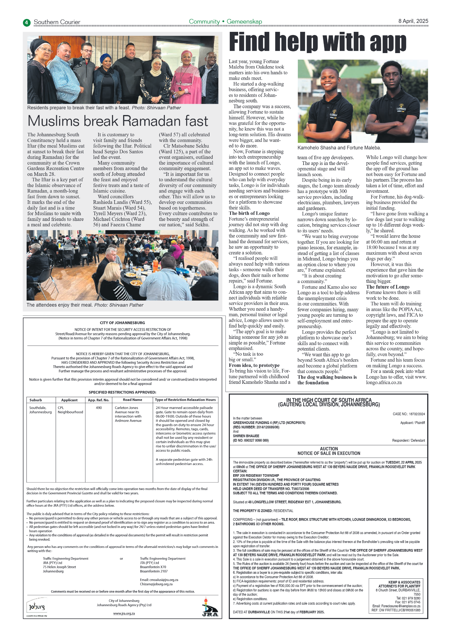 Southern Courier 8 April 2025 page 4