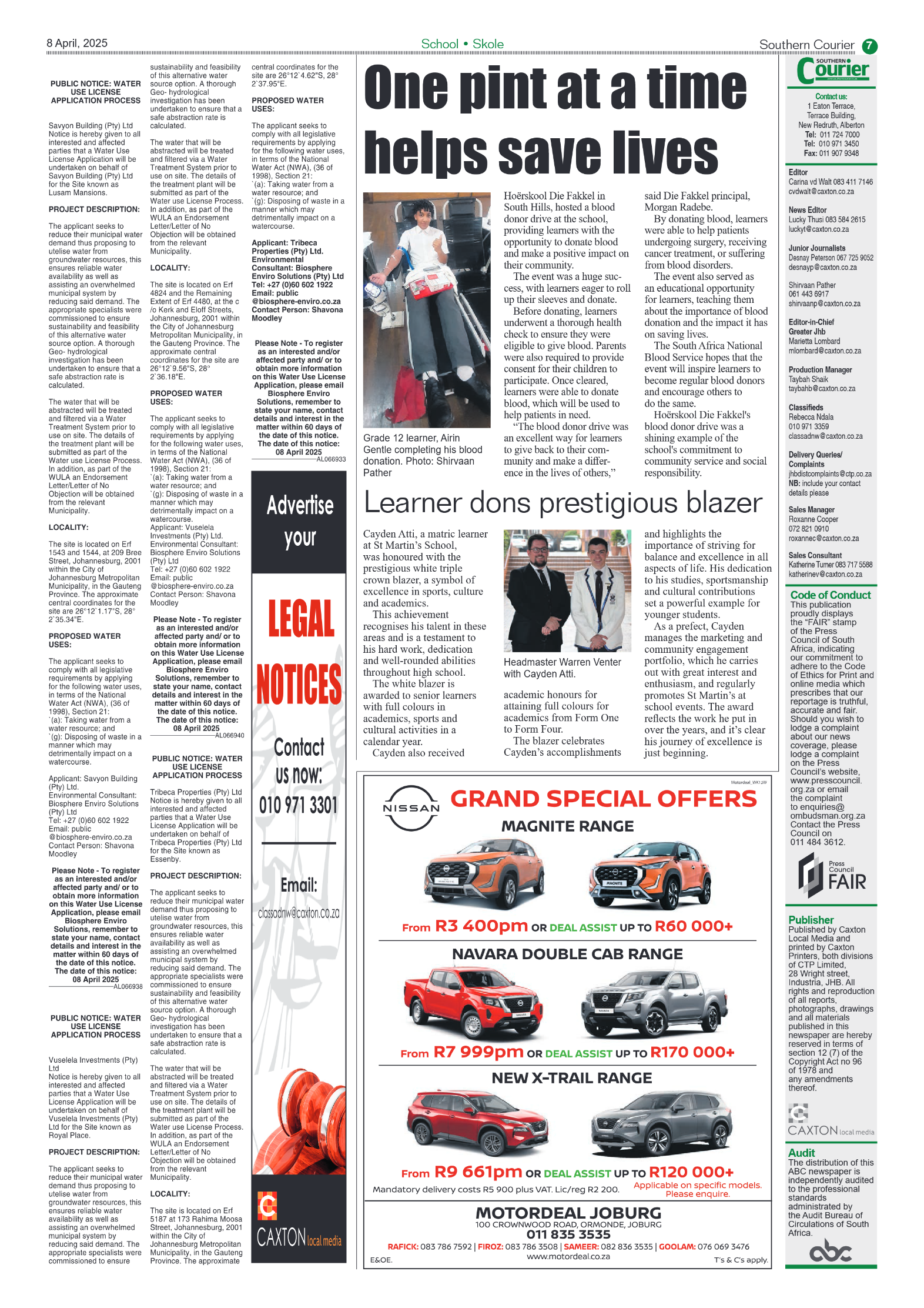 Southern Courier 8 April 2025 page 7