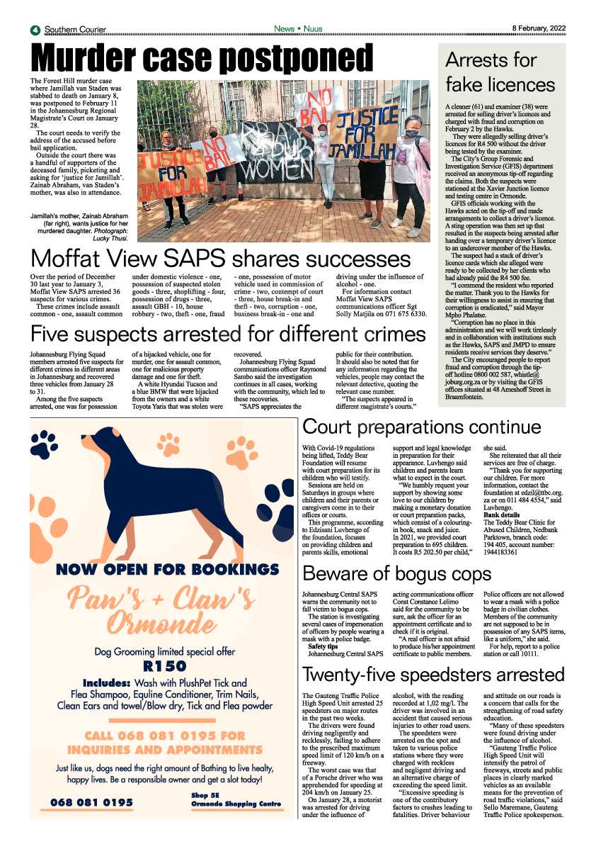 Southern Courier 8 February 2022 page 4