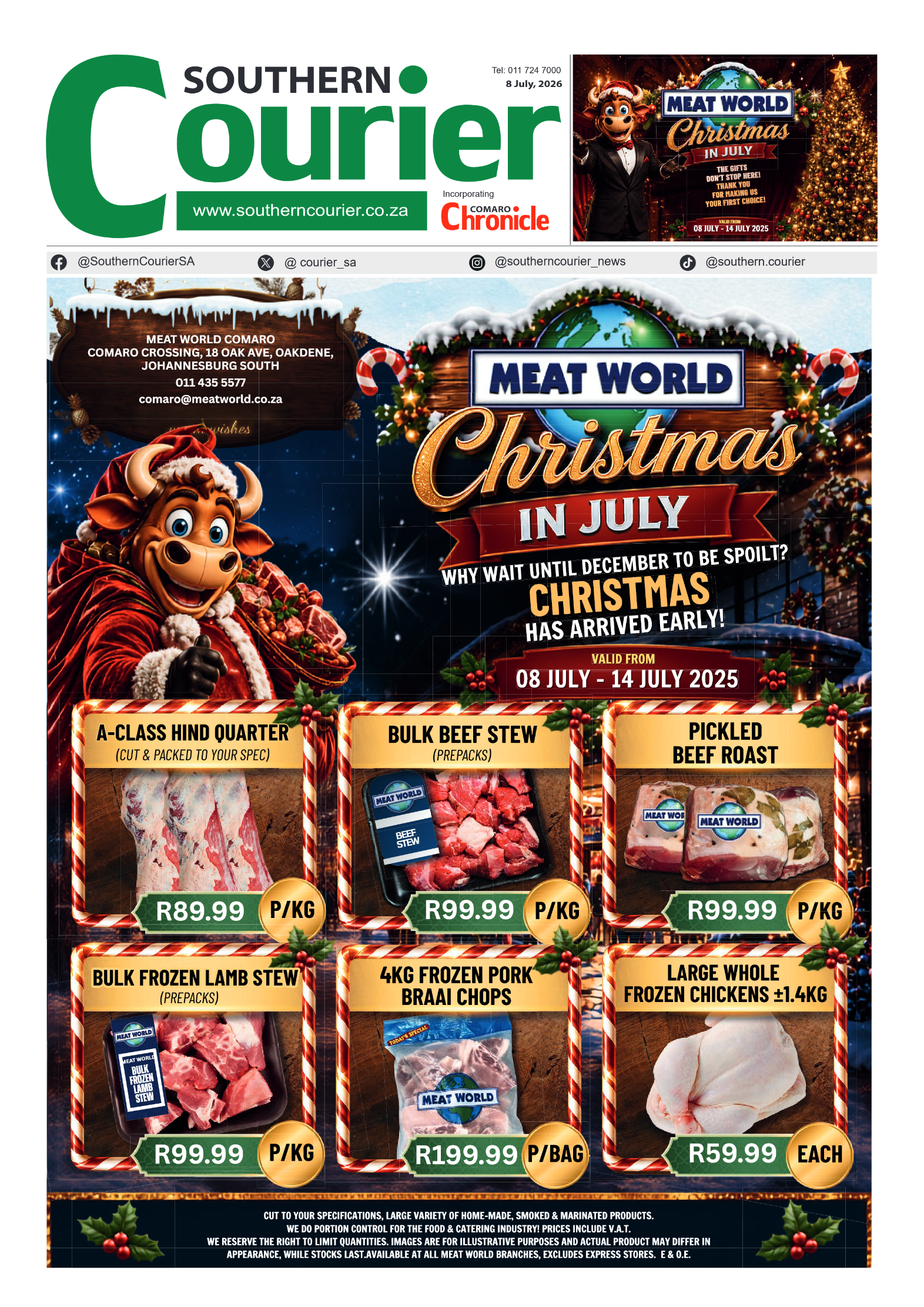 Southern Courier 8 July 2026 page 1