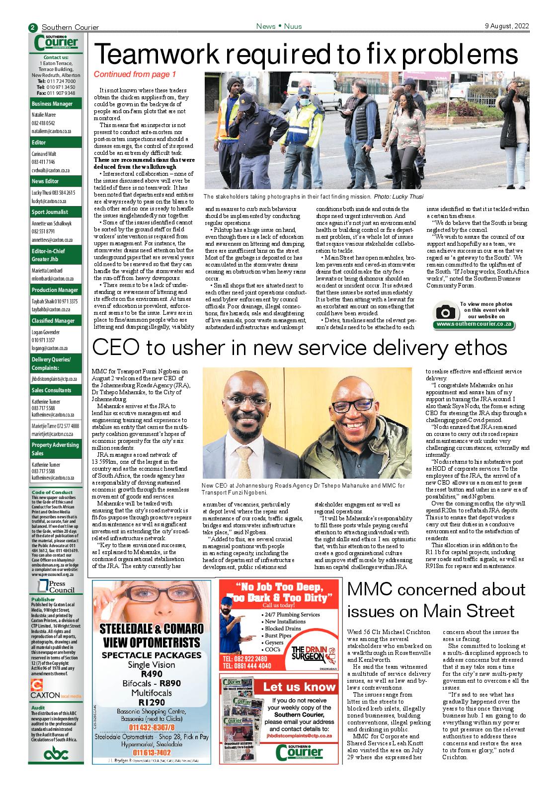 Southern Courier 9 Aug 2022 page 2