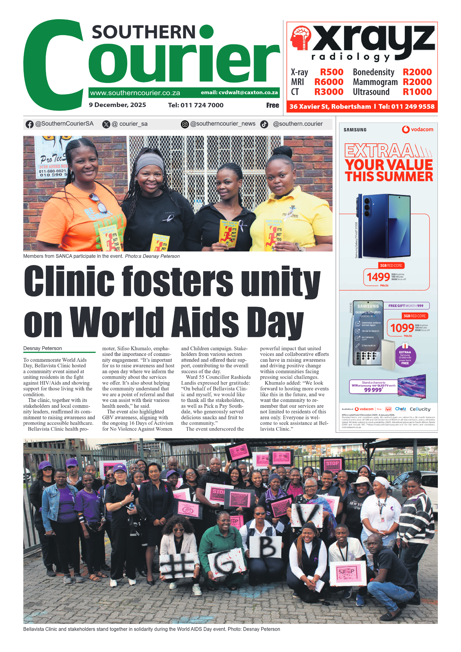 Southern Courier 9 December 2025 page 1