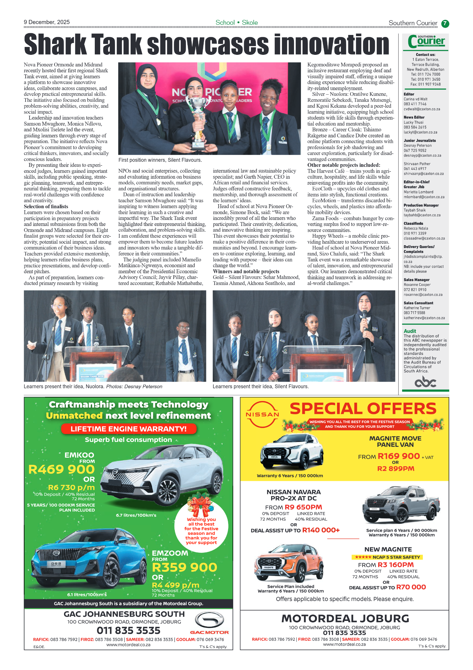Southern Courier 9 December 2025 page 7