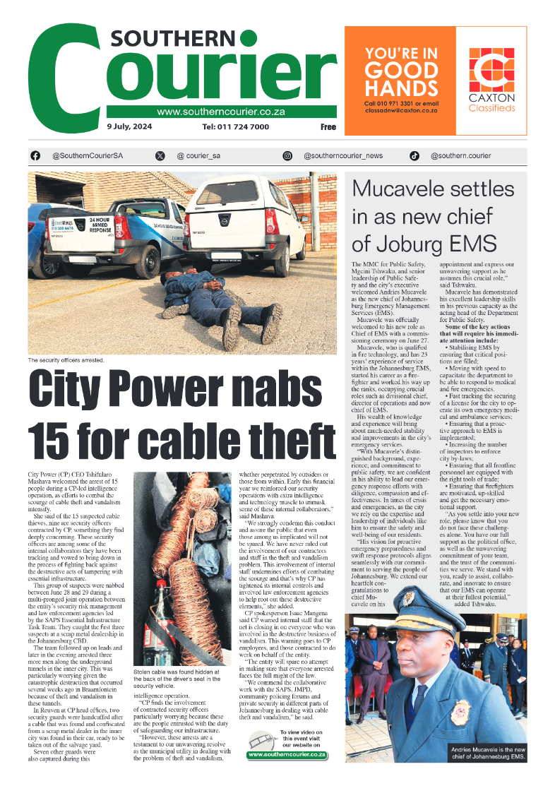 Southern Courier 9 July 2024 page 1