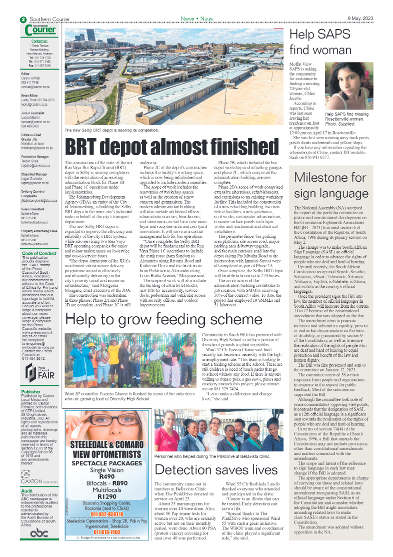 Southern Courier 9 May 2023 page 2