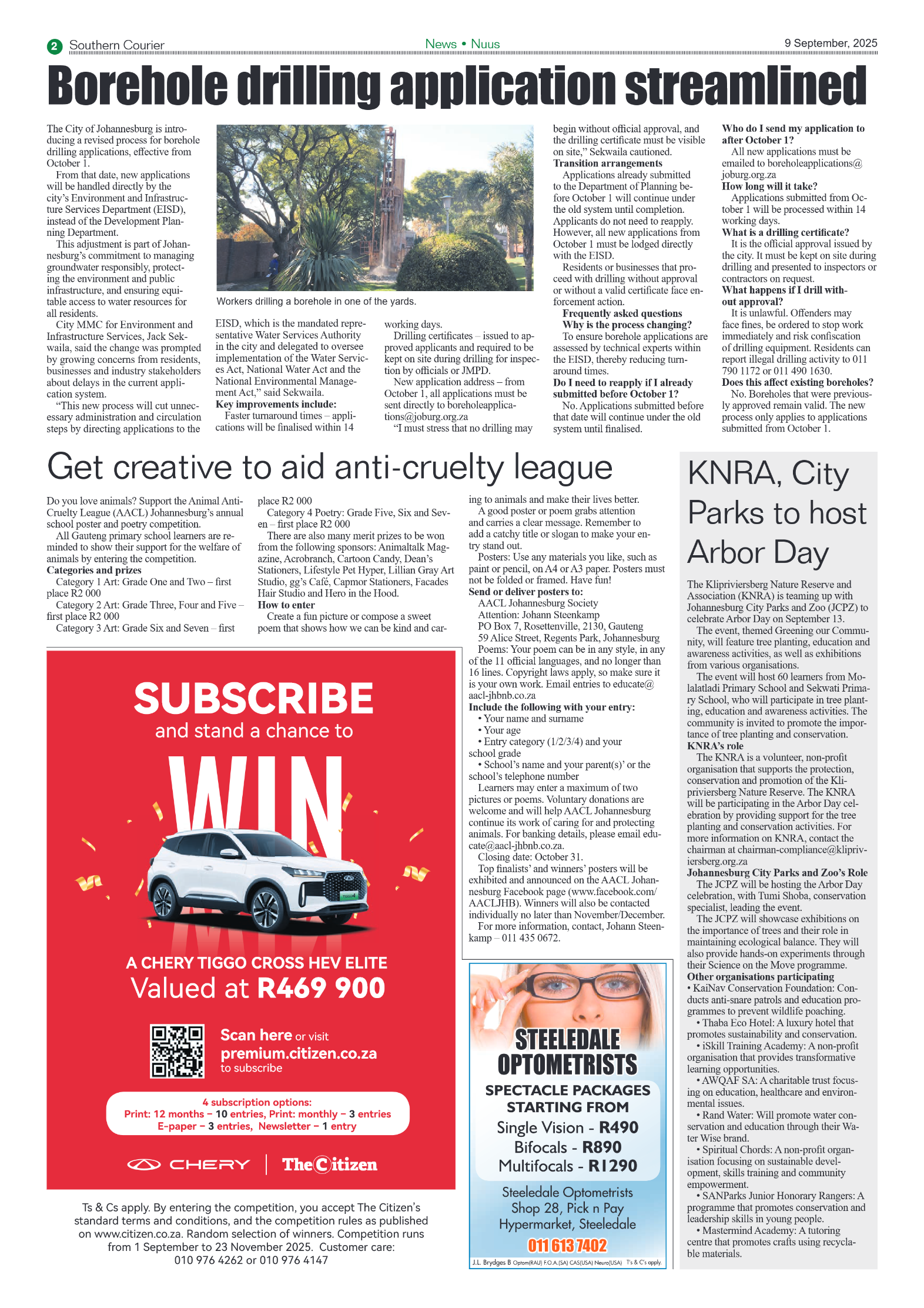 Southern Courier 9 September 2025 page 2
