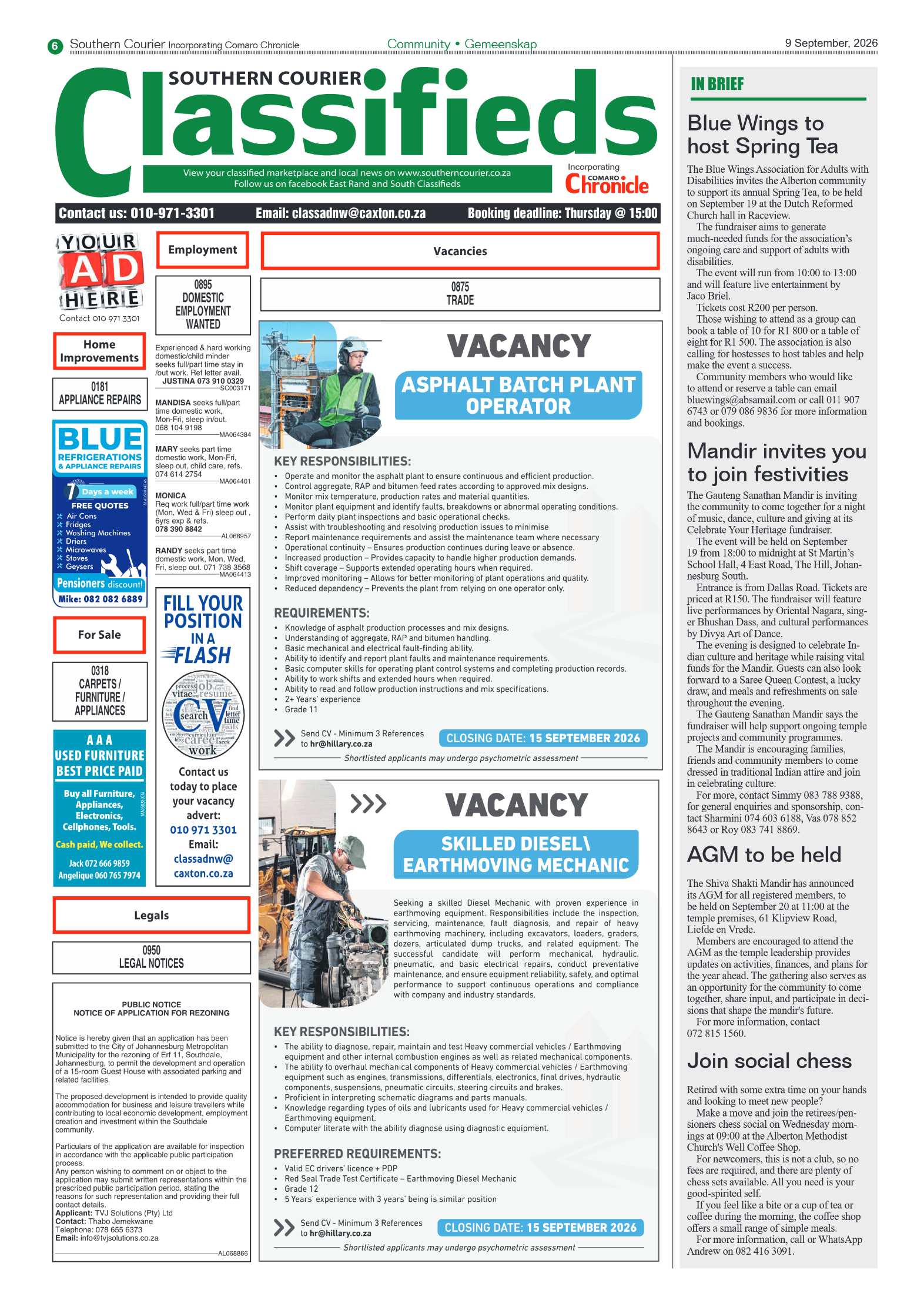 Southern Courier 9 September 2026 page 8