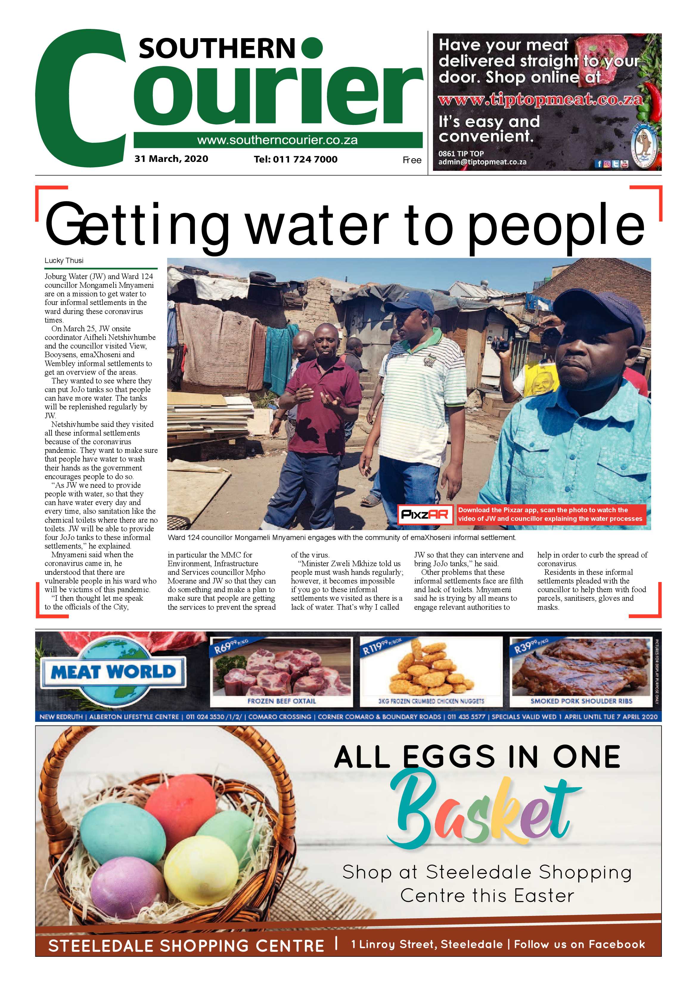 Southern Courier March 31 2020 page 1