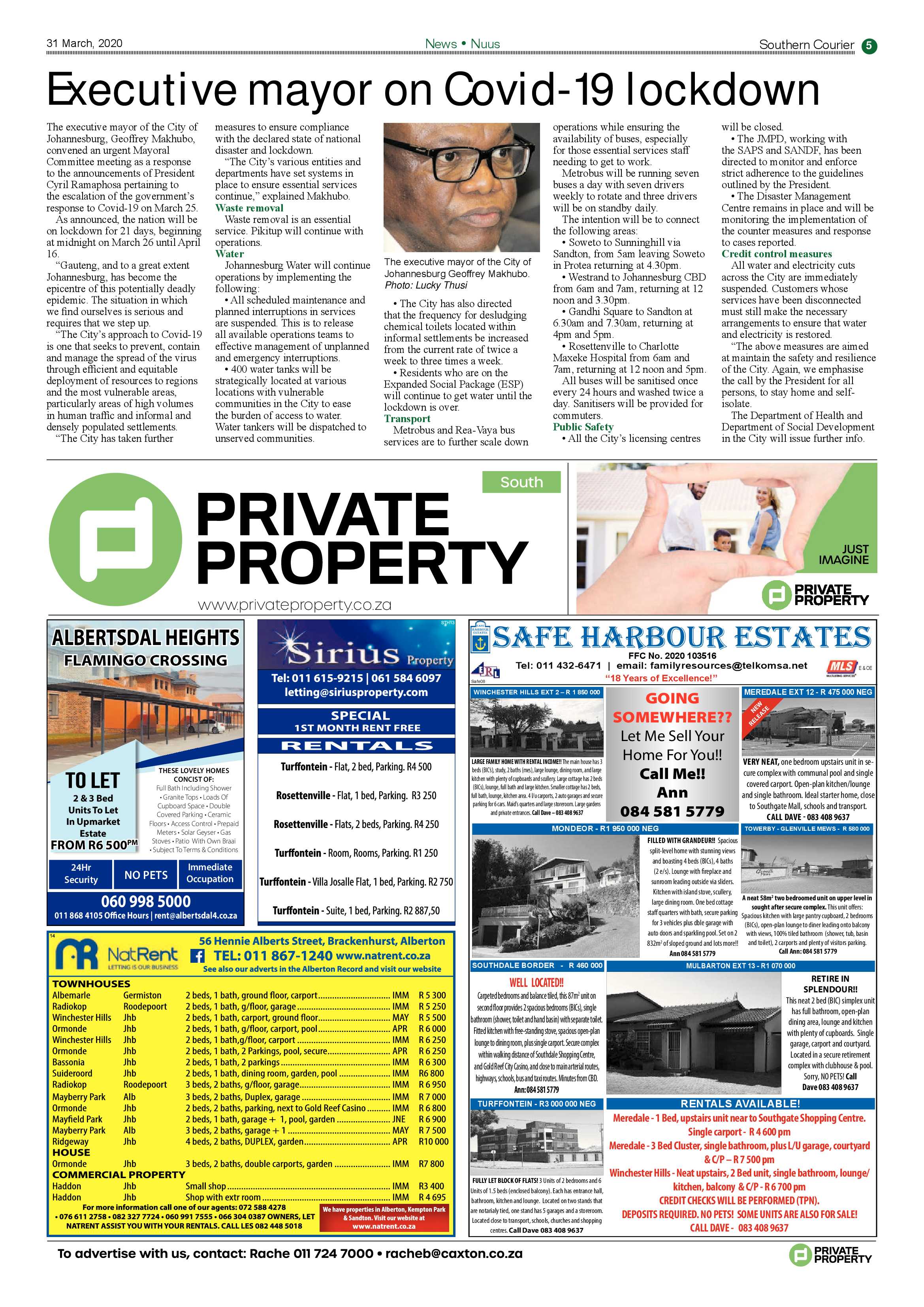 Southern Courier March 31 2020 page 5
