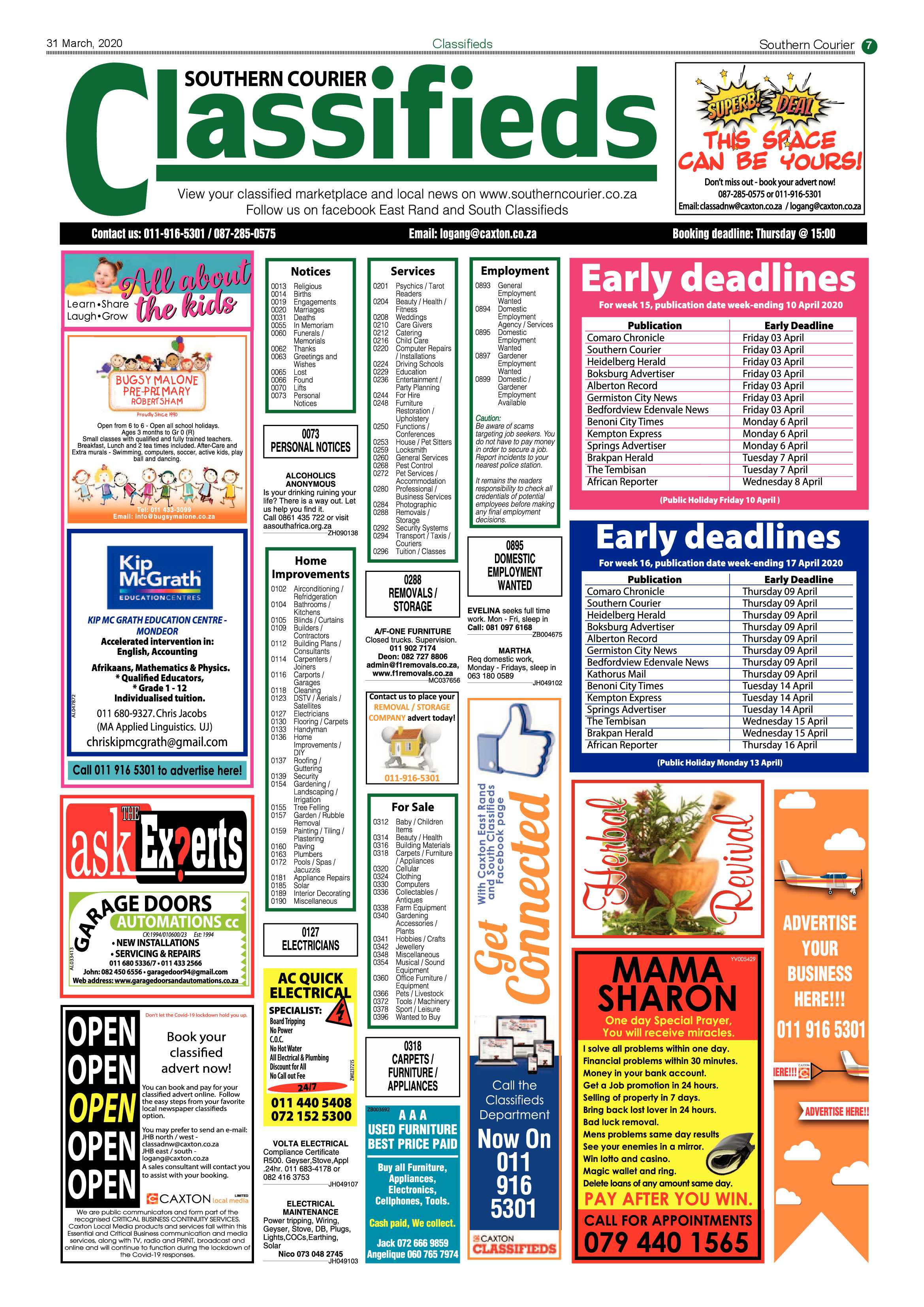 Southern Courier March 31 2020 page 7