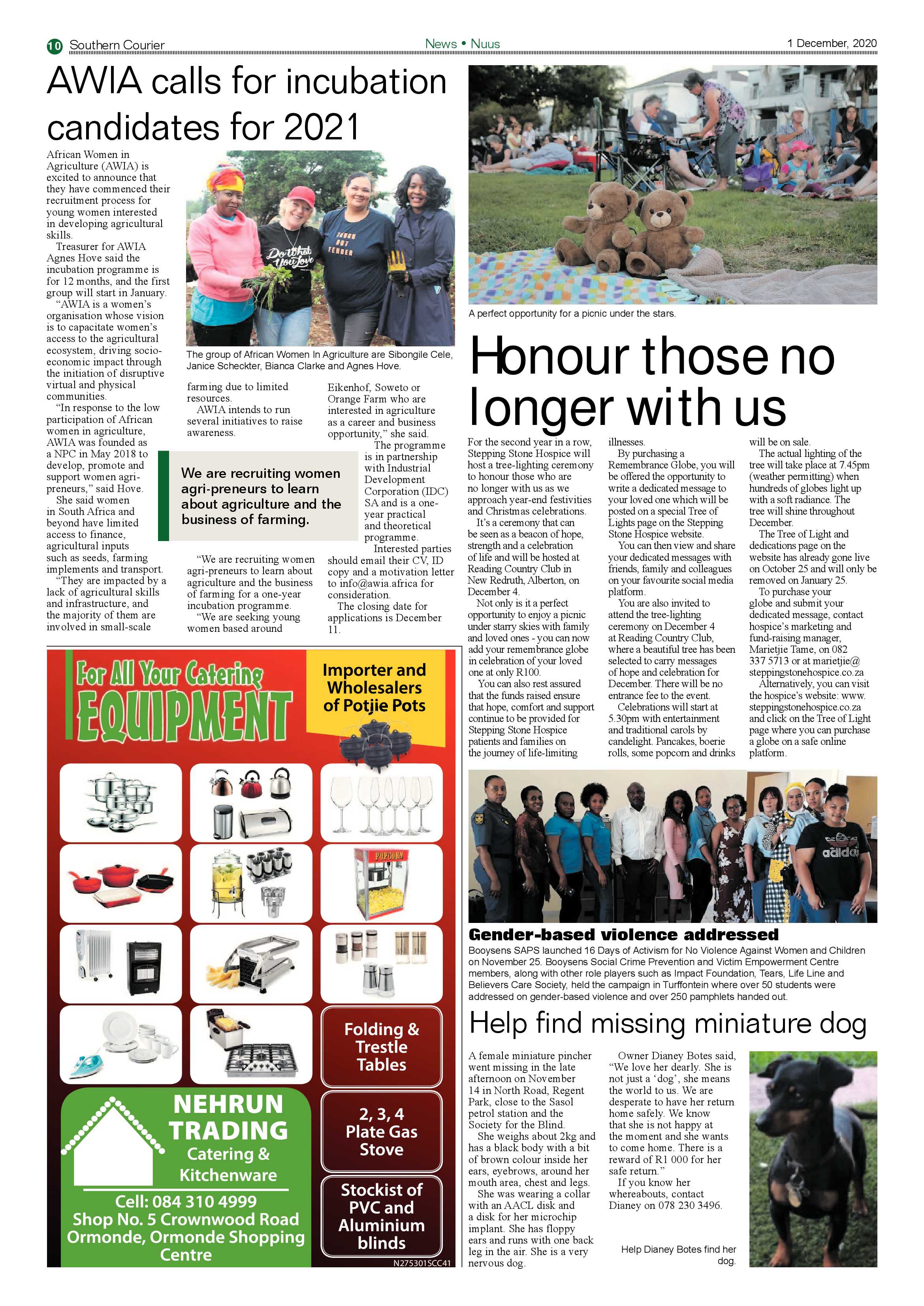 Southern Courier  01 Decemeber 2020 page 10