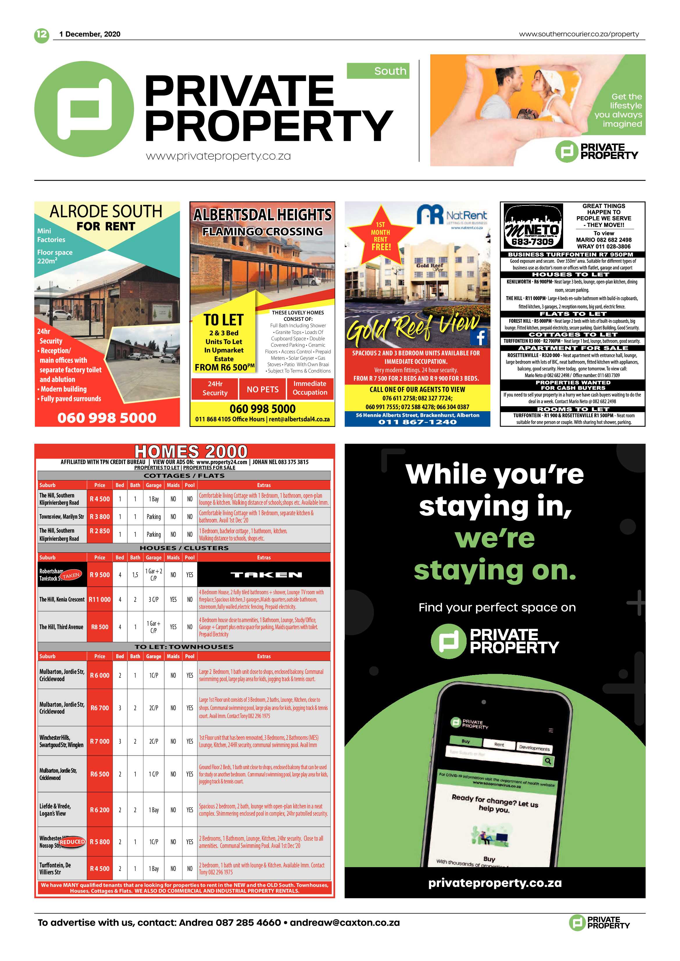 Southern Courier  01 Decemeber 2020 page 12