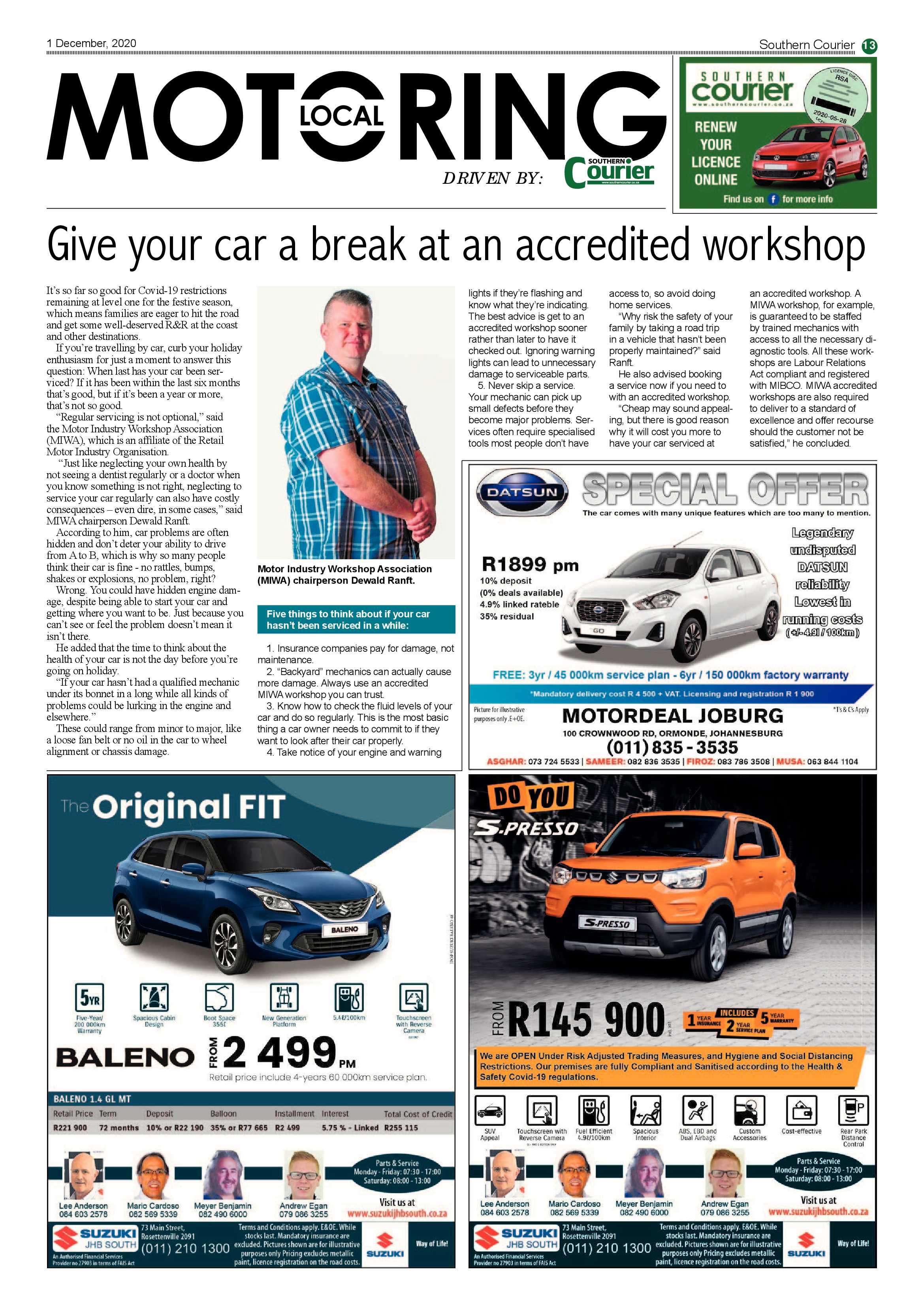 Southern Courier  01 Decemeber 2020 page 13