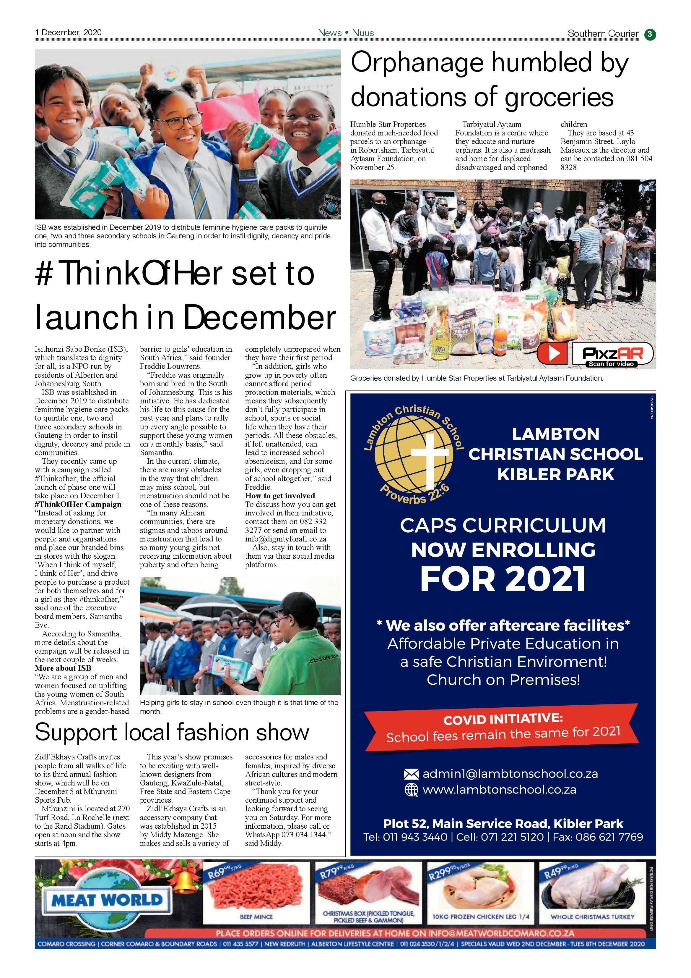 Southern Courier  01 Decemeber 2020 page 3