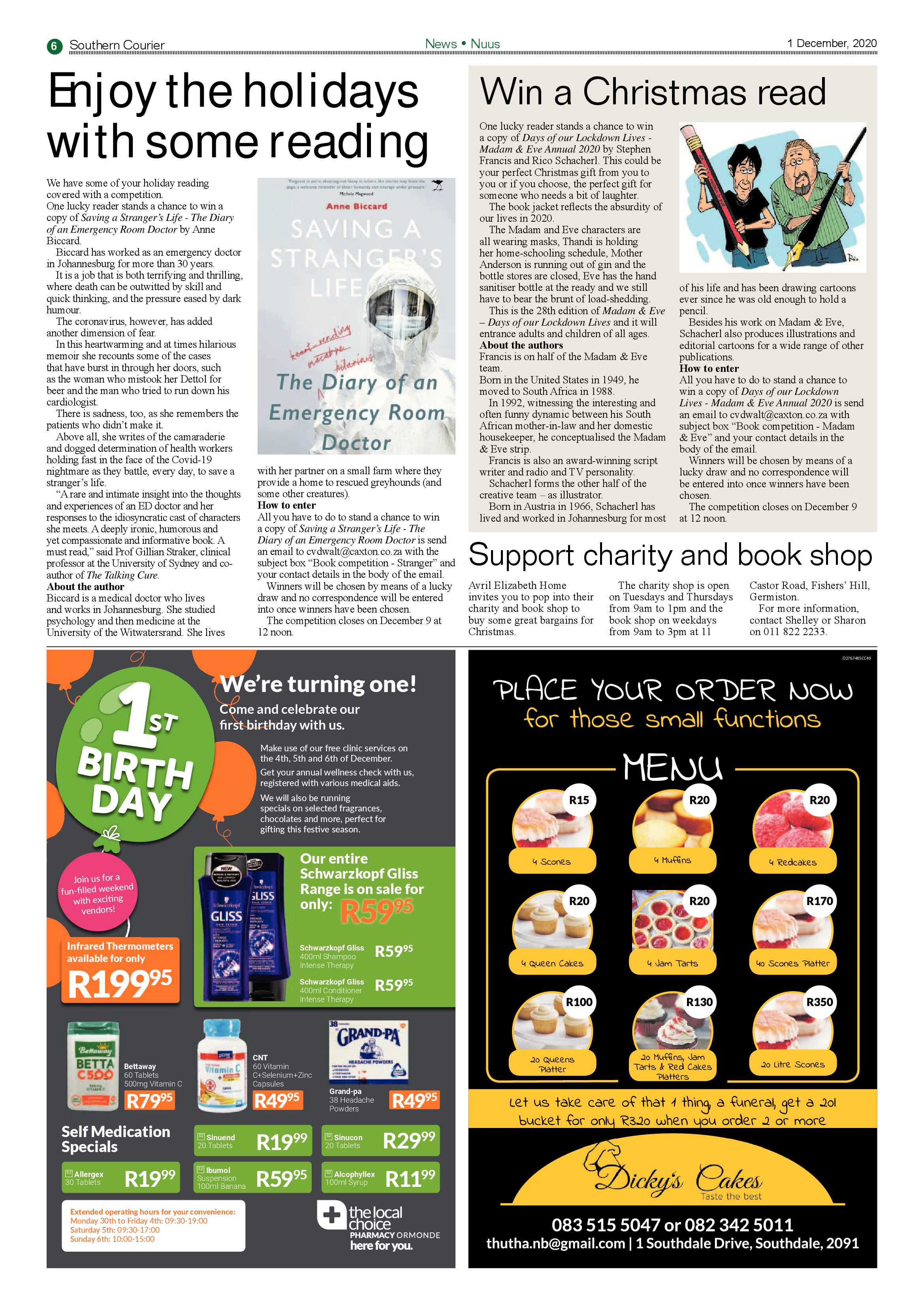 Southern Courier  01 Decemeber 2020 page 6