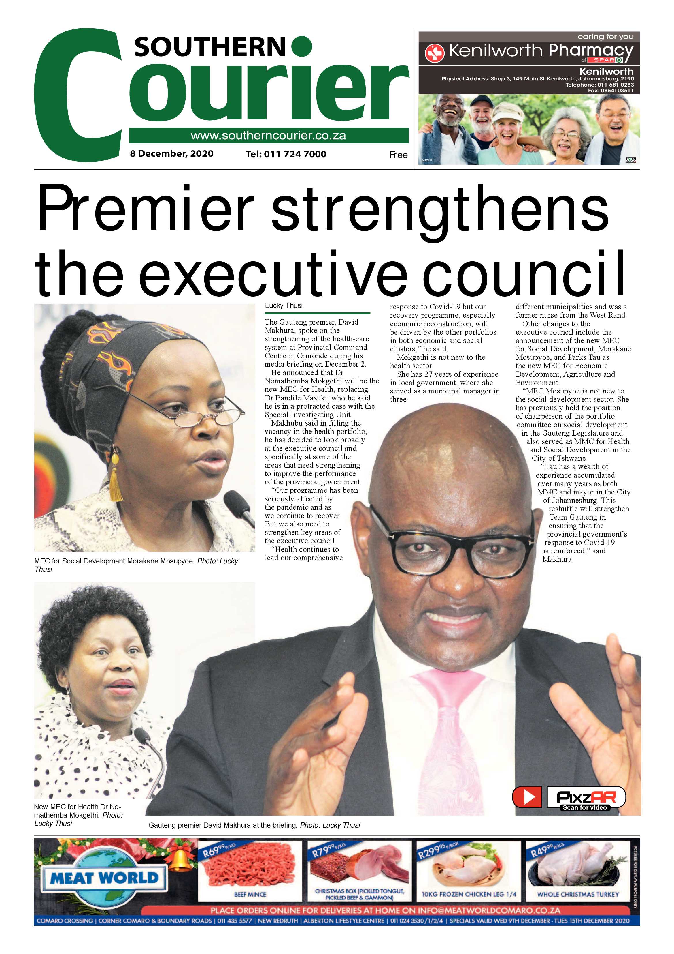 Southern Courier  08 Decemeber 2020 page 1