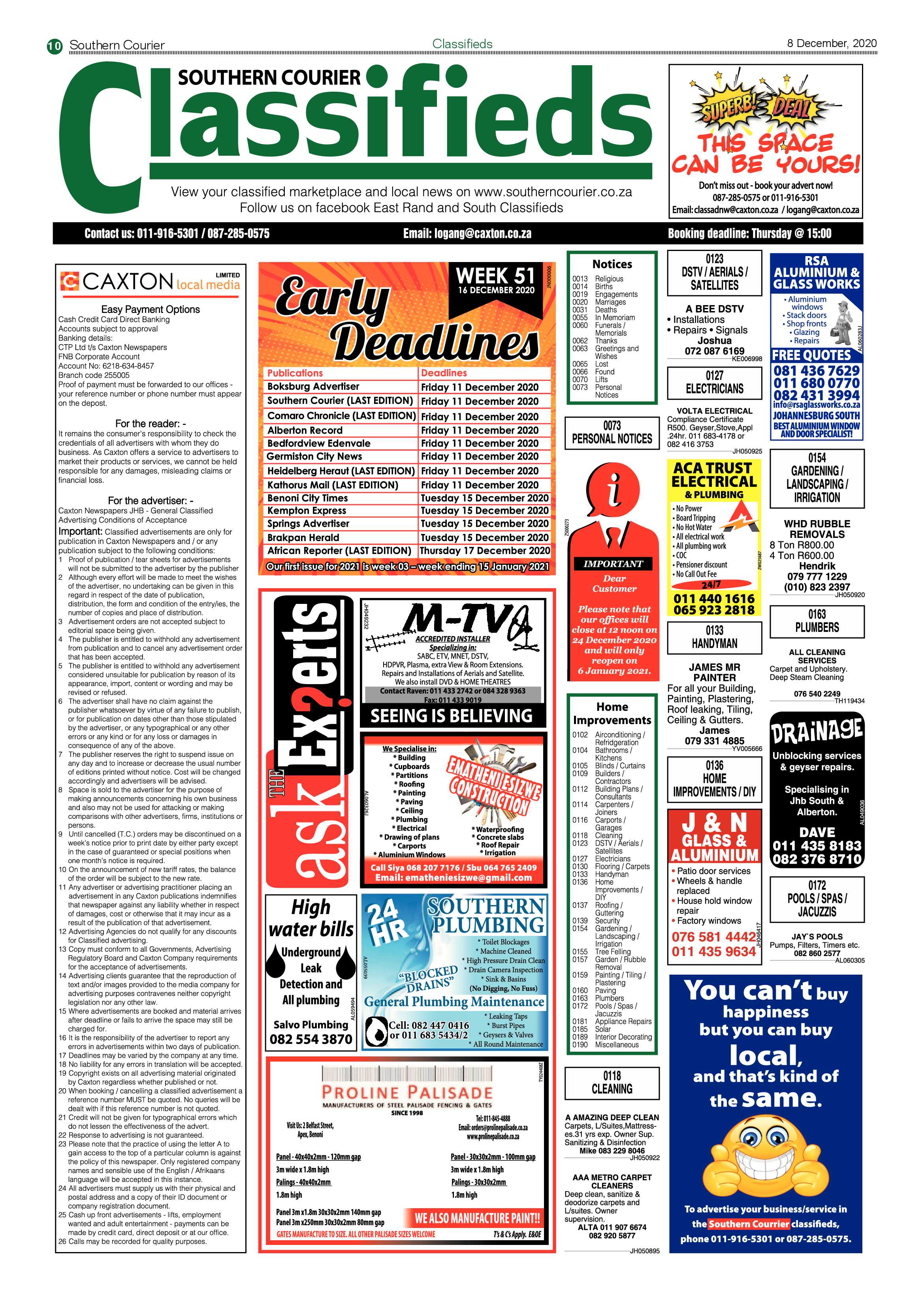 Southern Courier  08 Decemeber 2020 page 10