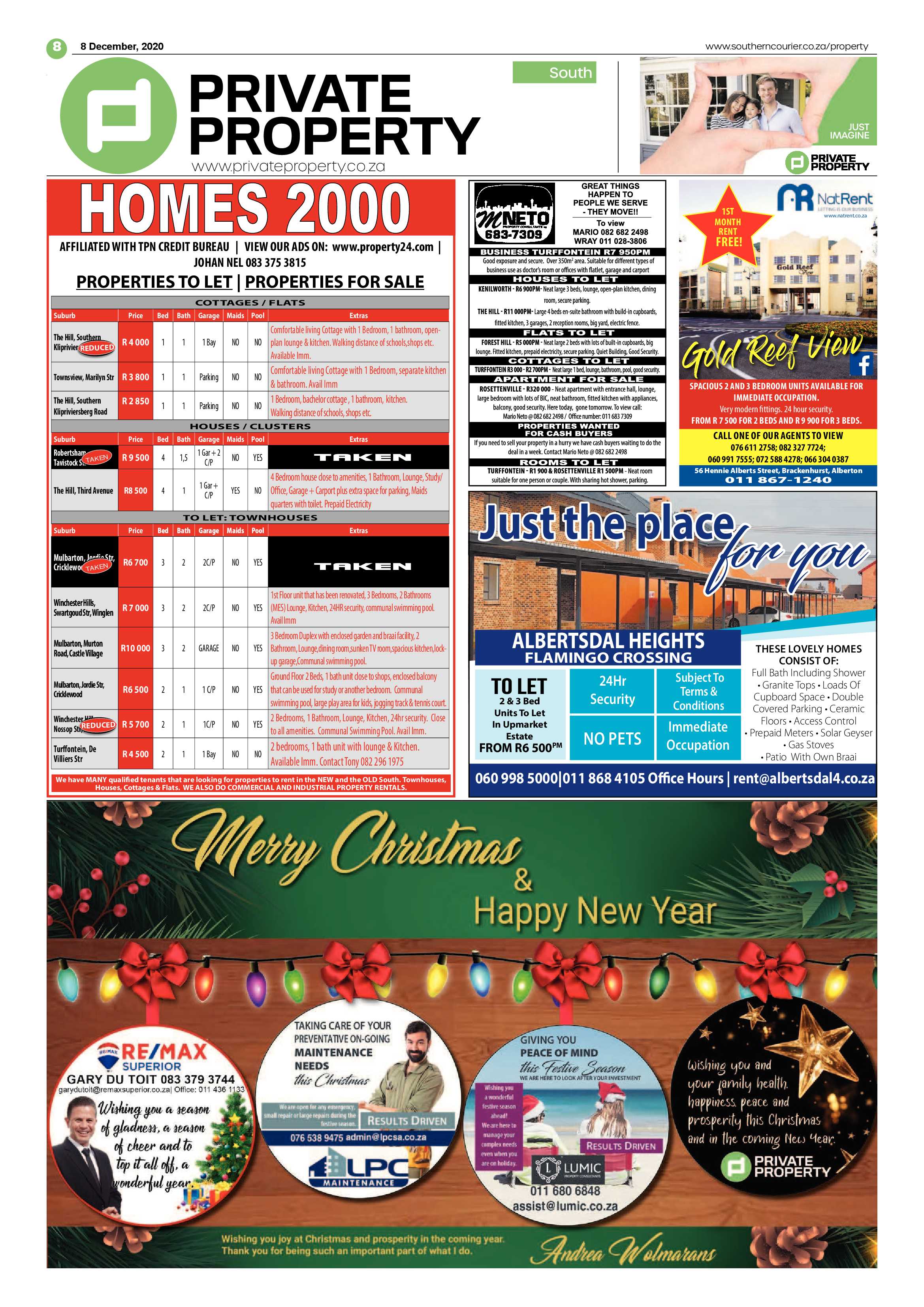 Southern Courier  08 Decemeber 2020 page 8