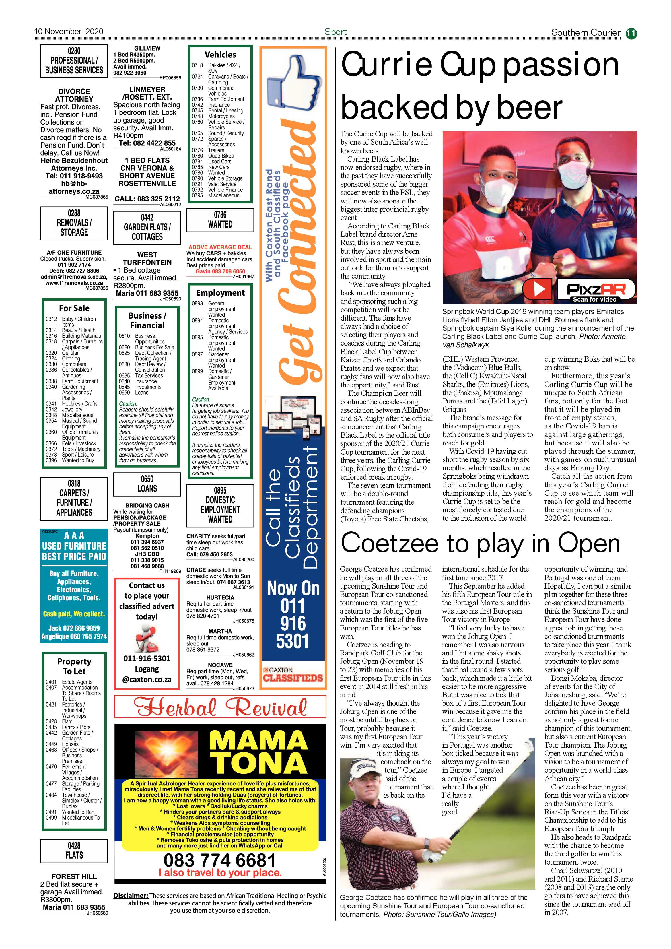 Southern Courier  10 November 2020 page 11