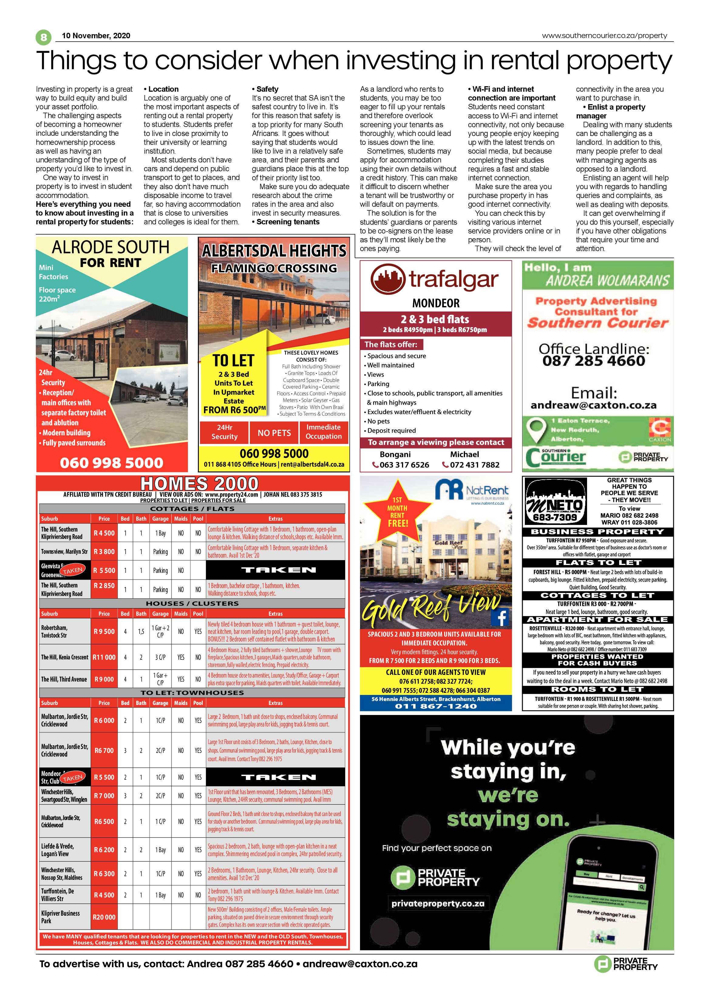 Southern Courier  10 November 2020 page 8