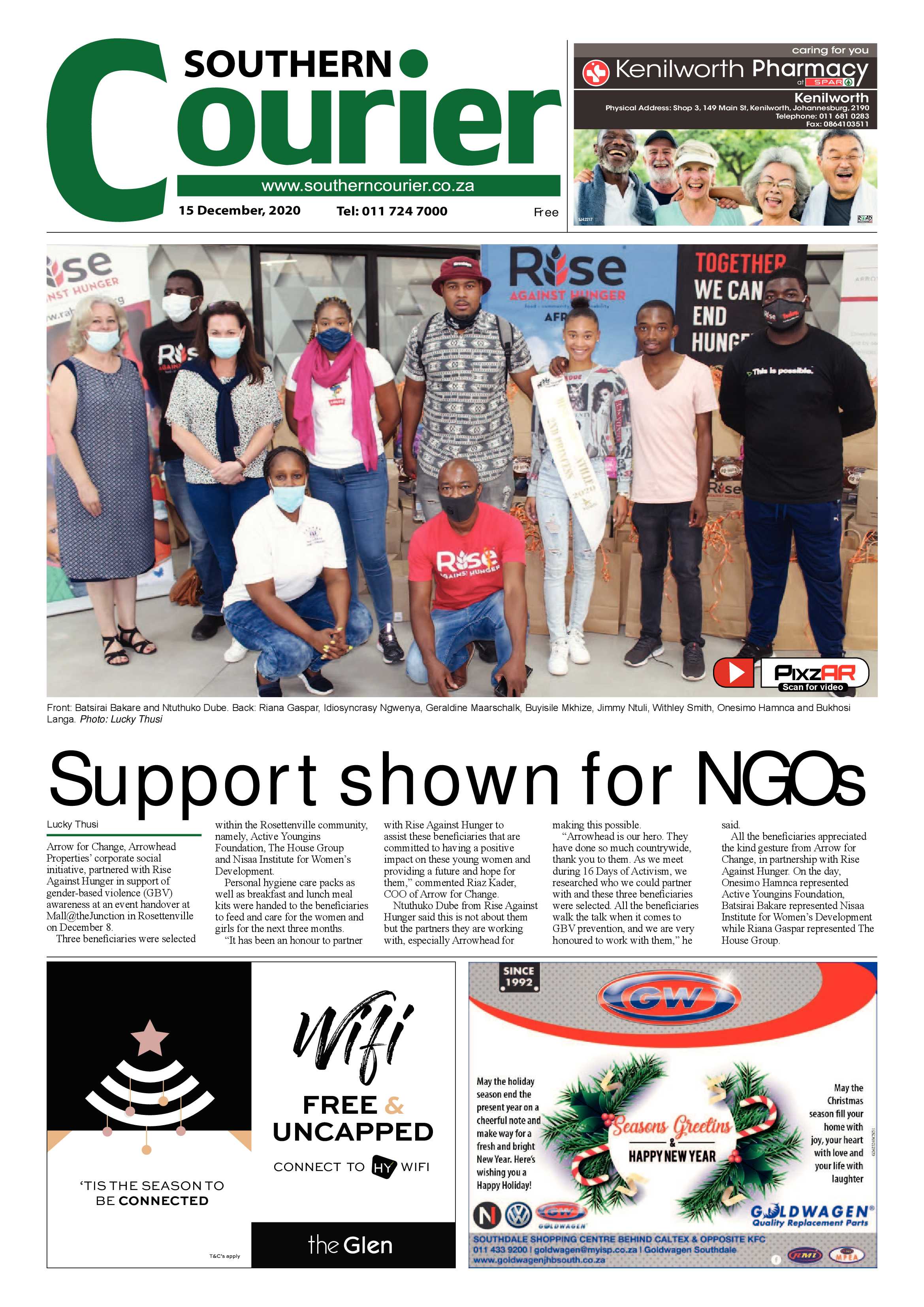 Southern Courier  15 December 2020 page 1