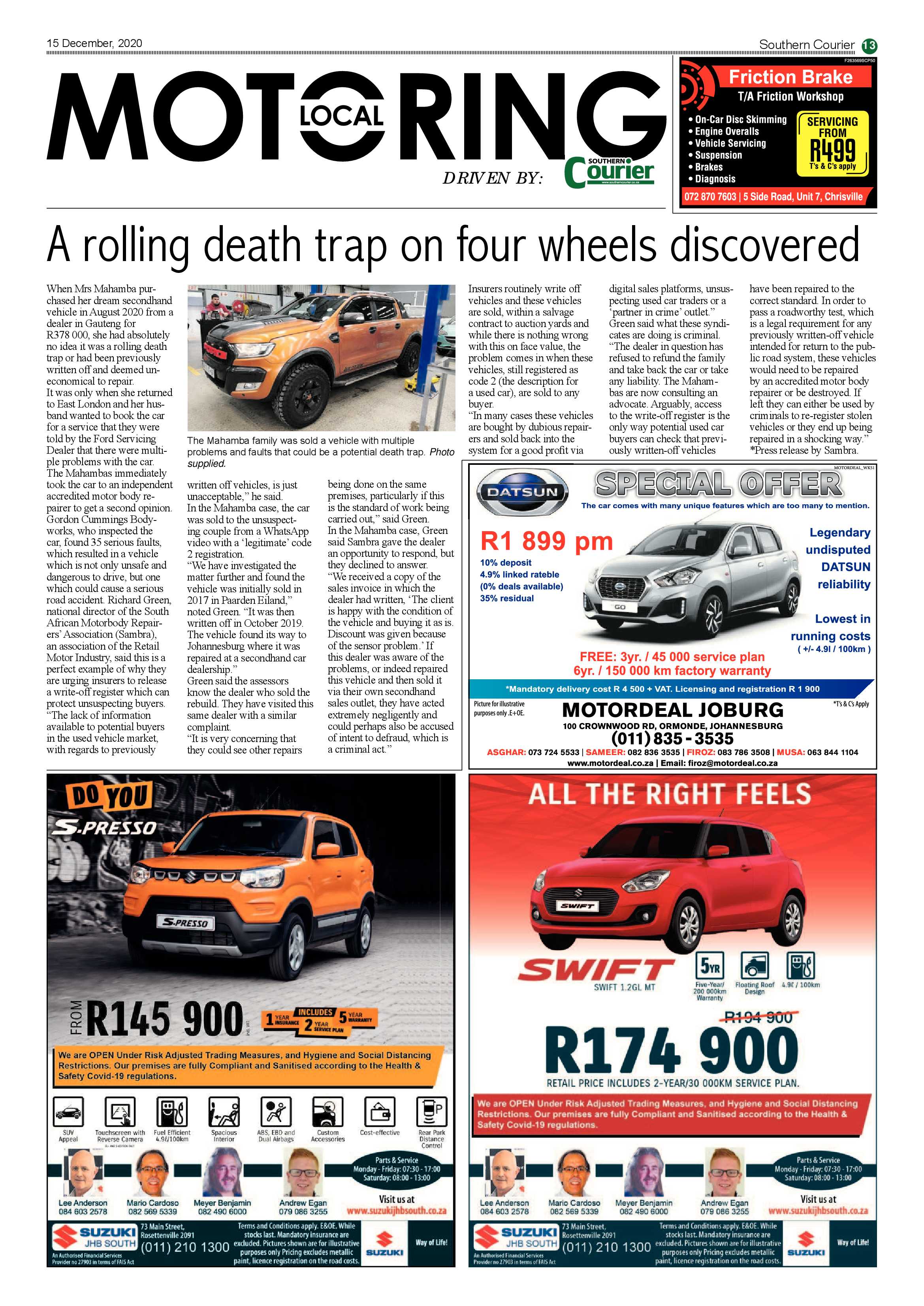 Southern Courier  15 December 2020 page 13