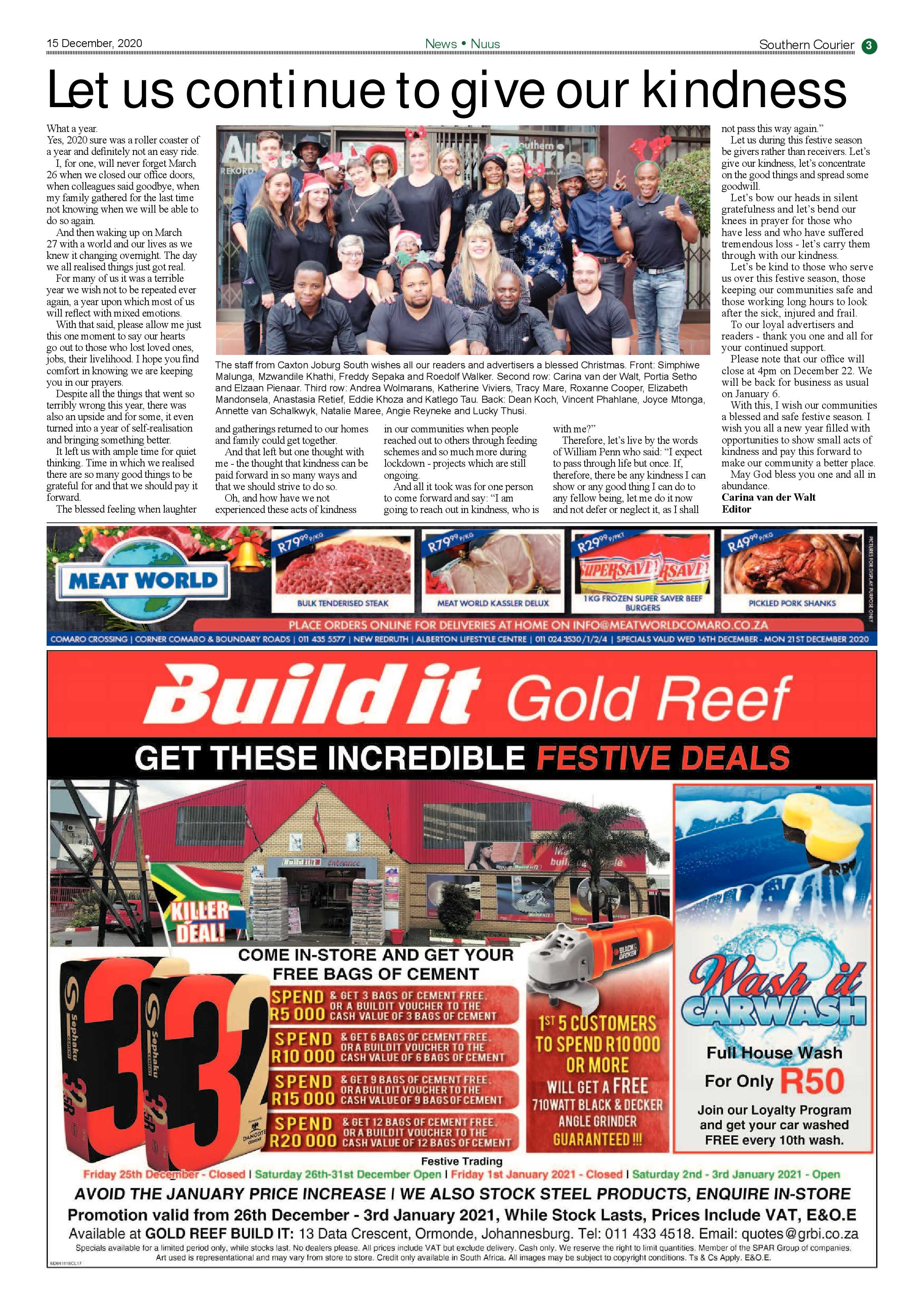Southern Courier  15 December 2020 page 3