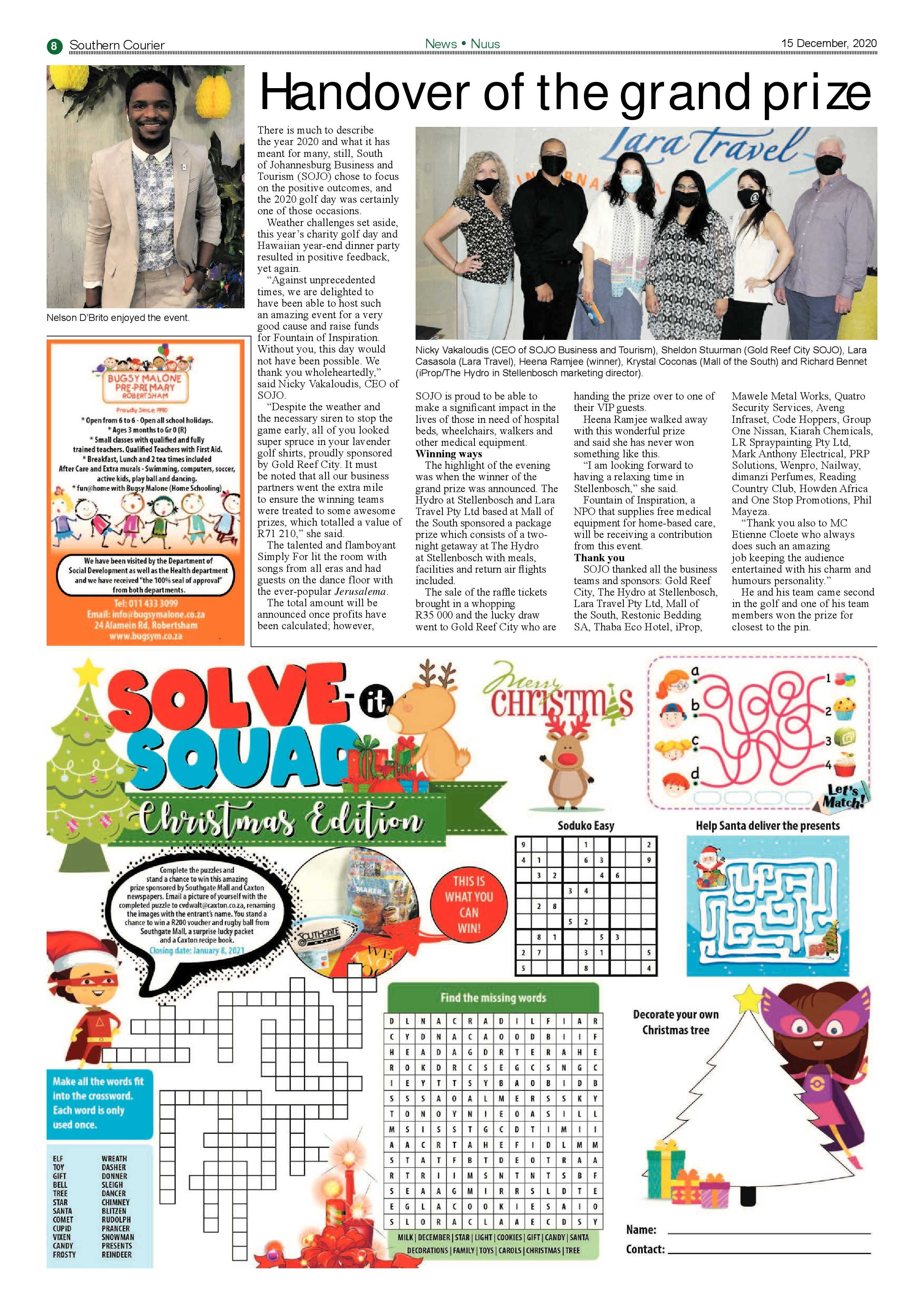 Southern Courier  15 December 2020 page 8
