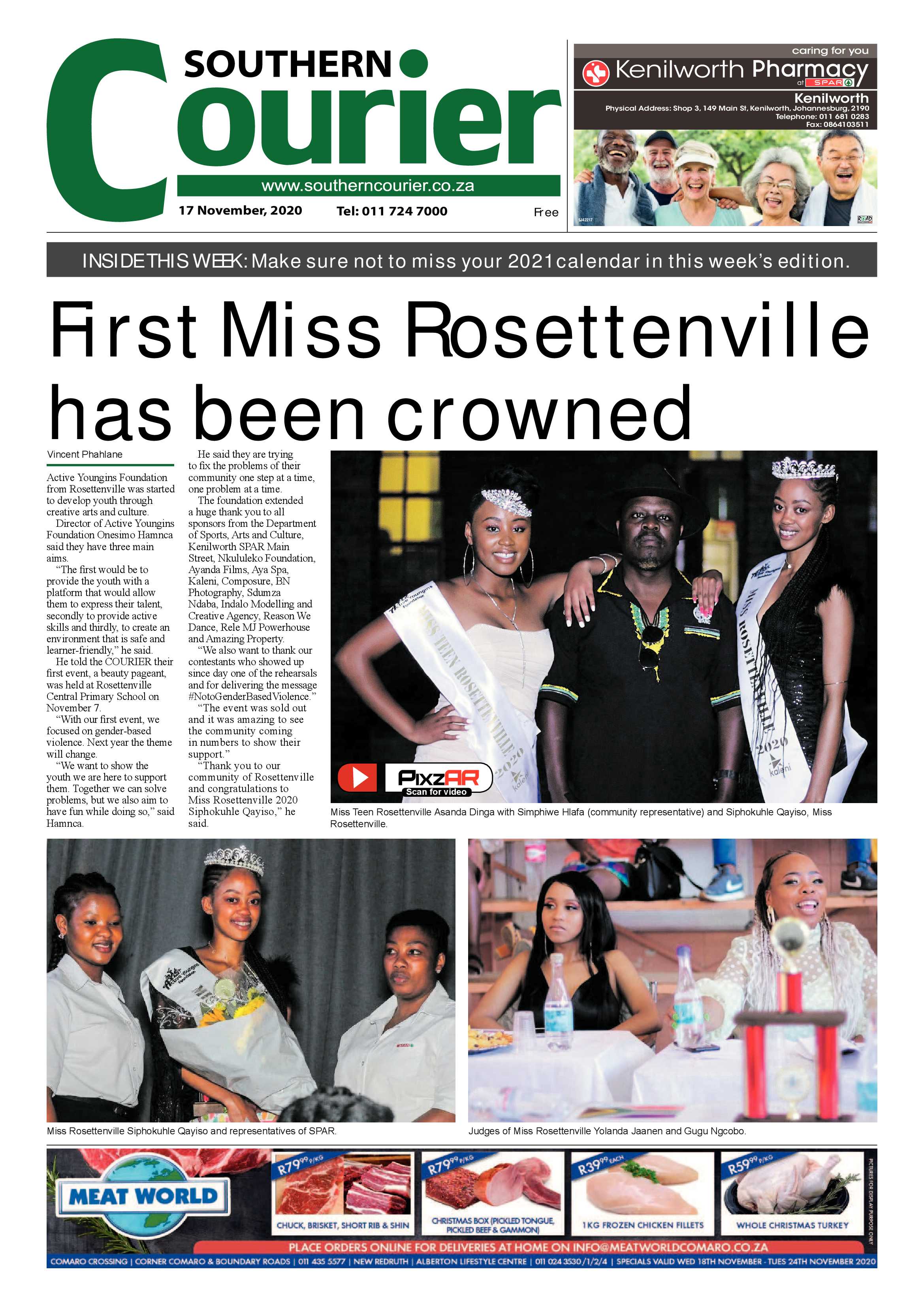 Southern Courier  17 November 2020 page 1
