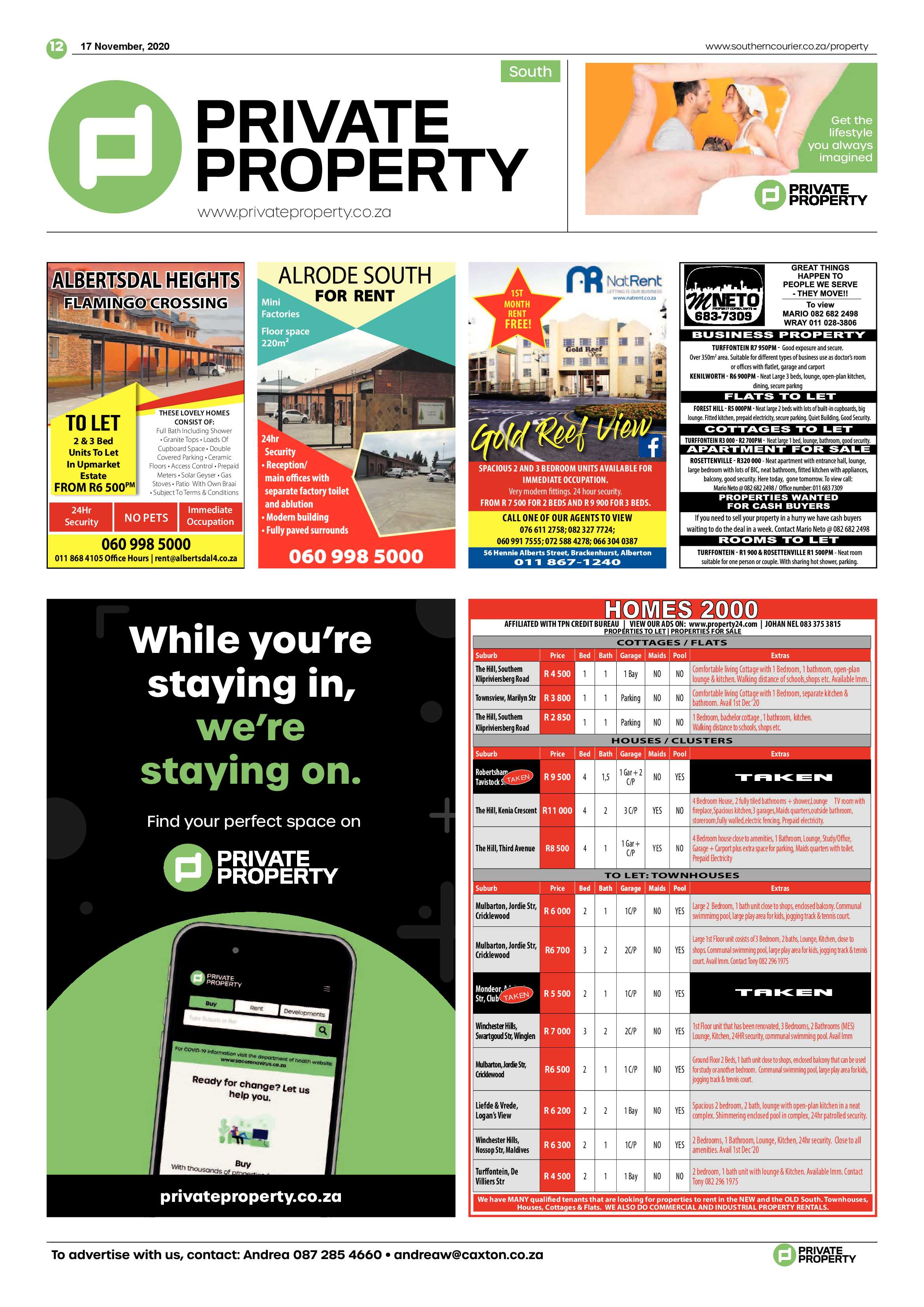Southern Courier  17 November 2020 page 12