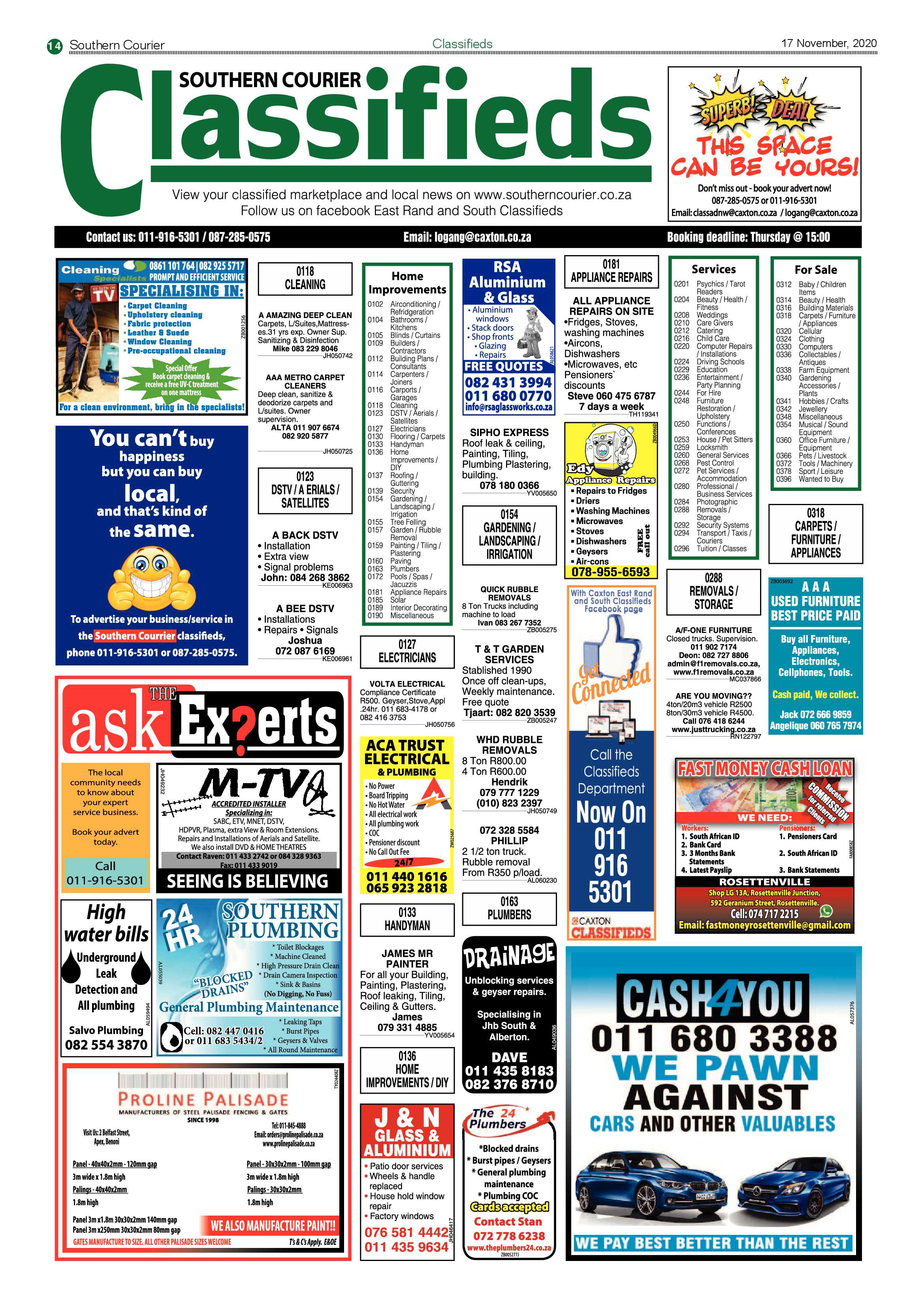 Southern Courier  17 November 2020 page 14