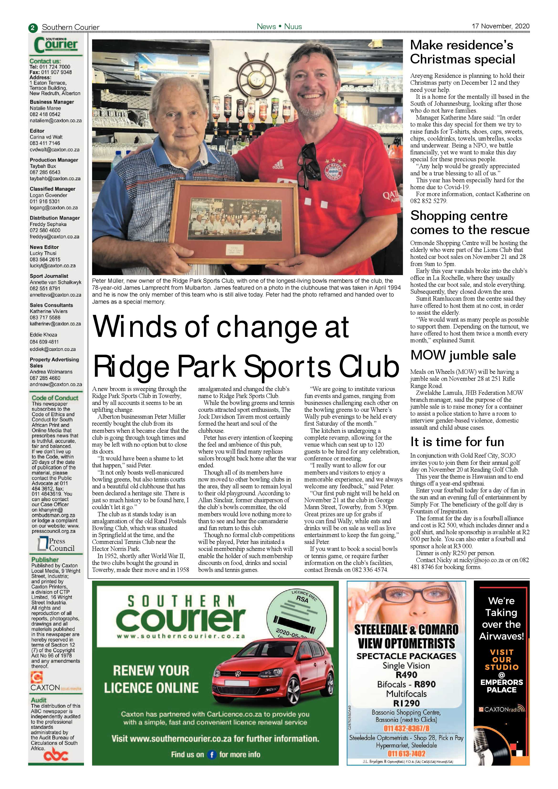 Southern Courier  17 November 2020 page 2