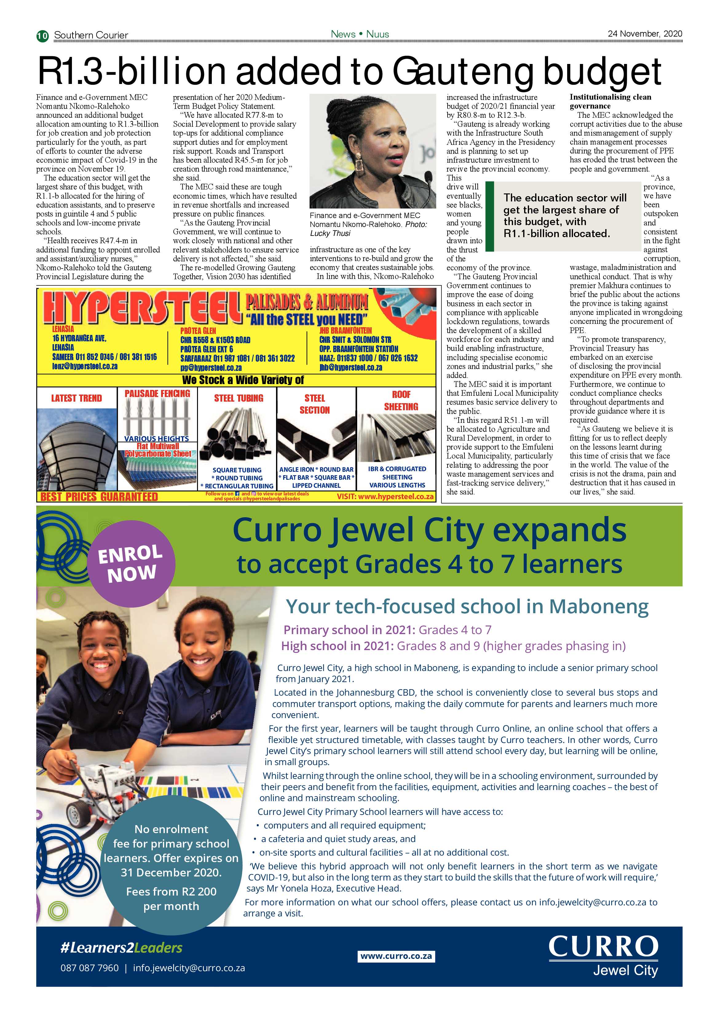 Southern Courier  24 November 2020 page 10