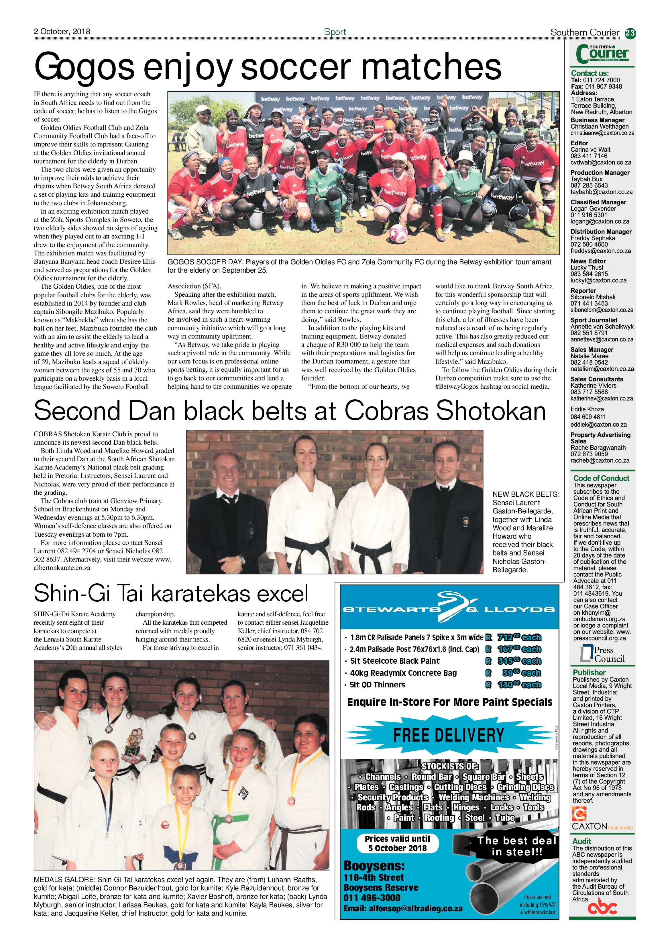 Southern courier 02 October 2018 page 23