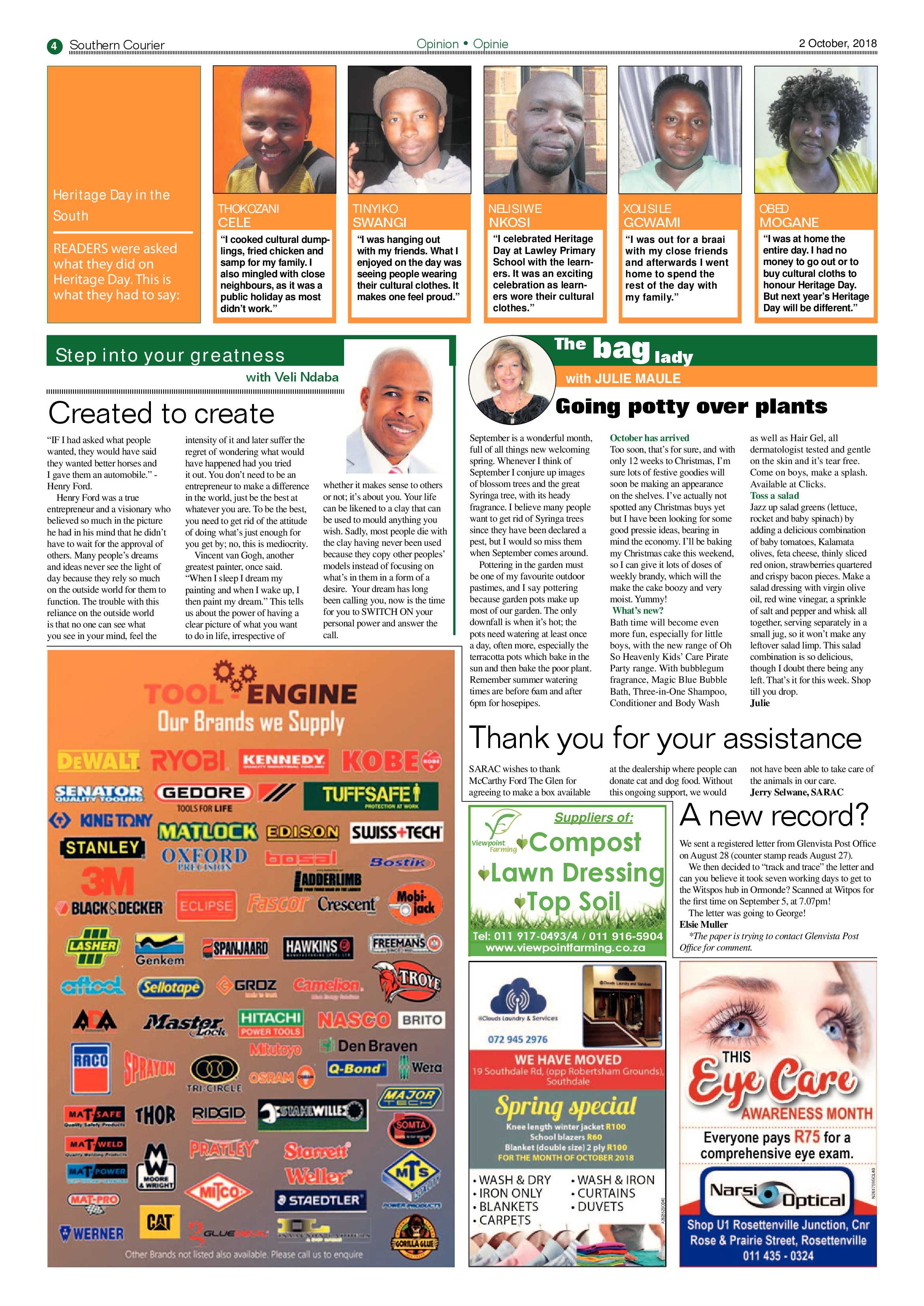 Southern courier 02 October 2018 page 4