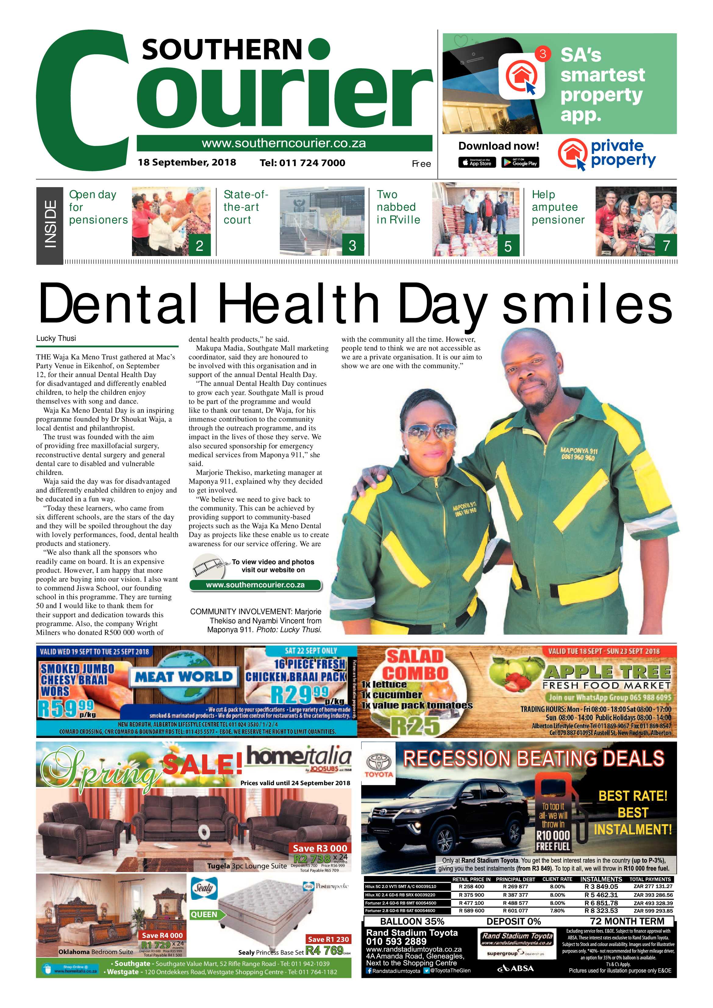 Southern courier pages 18 September 2018 page 1