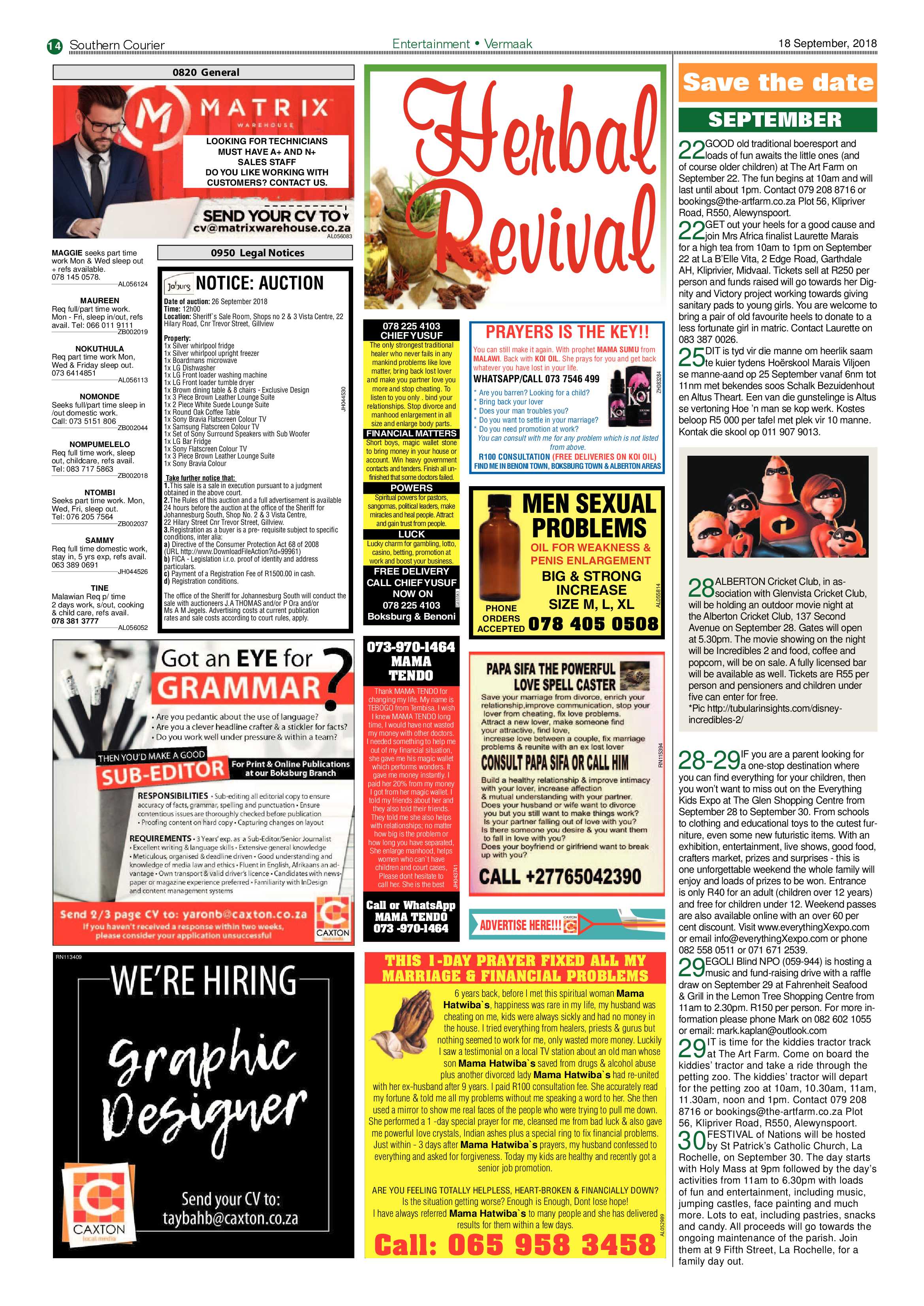 Southern courier pages 18 September 2018 page 14