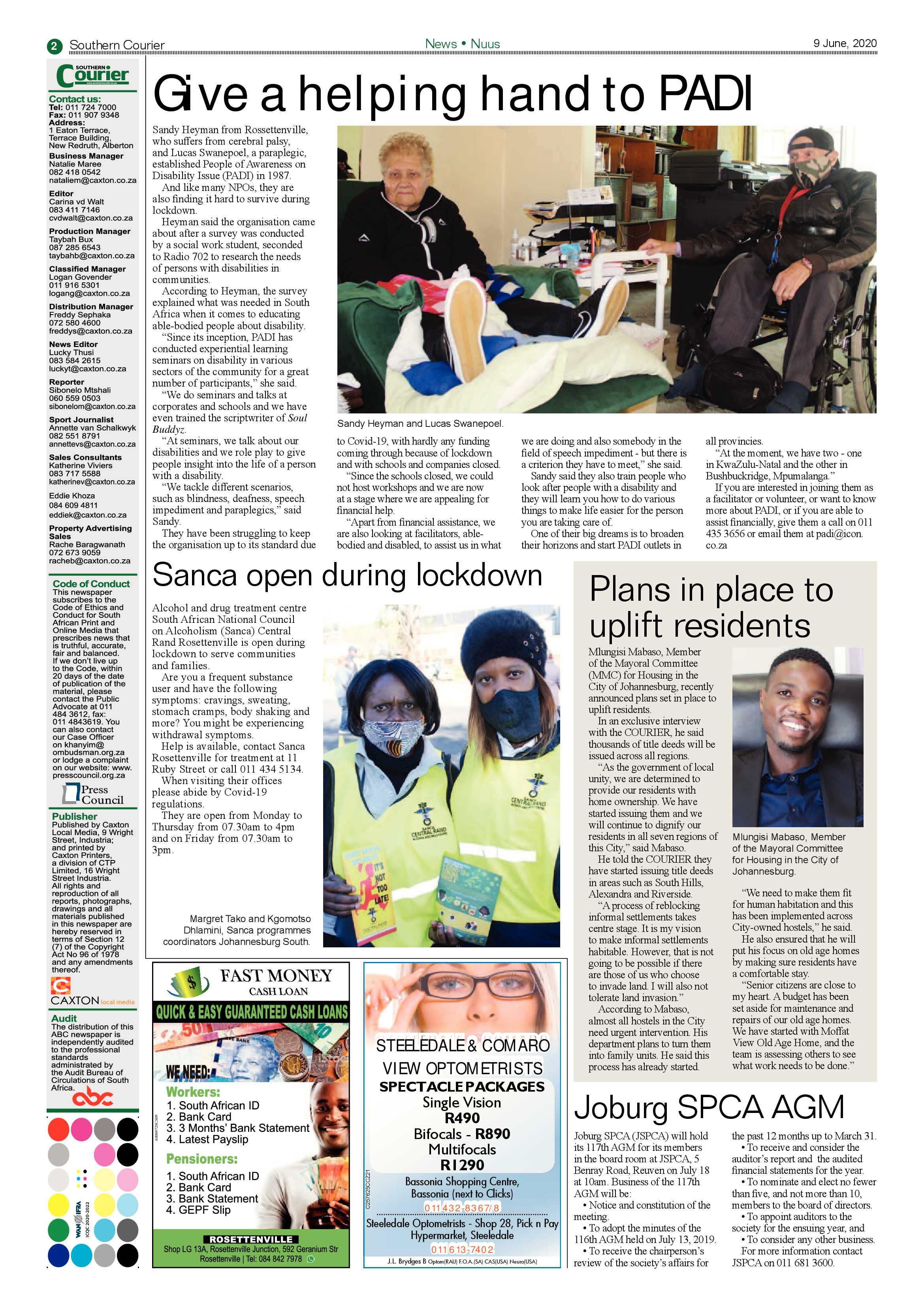 southern Courier 09 June 2020 page 2